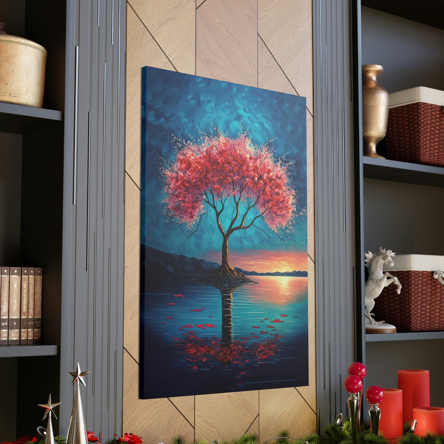Cherry Blossom Water Canvas Art Ready To Hang
