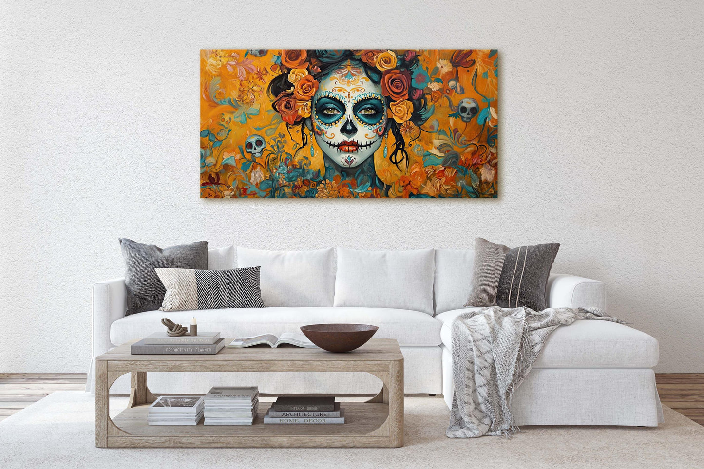 Day of the Dead, Mexican Art, Skeleton, Maximalist Print