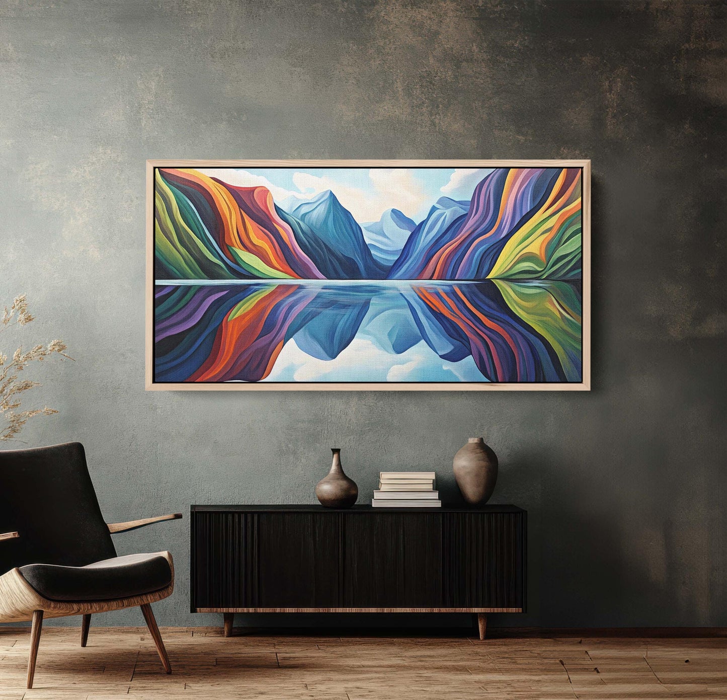 Abstract Mountains, Colorful Art, Scandinavian Art, Contemporary Art