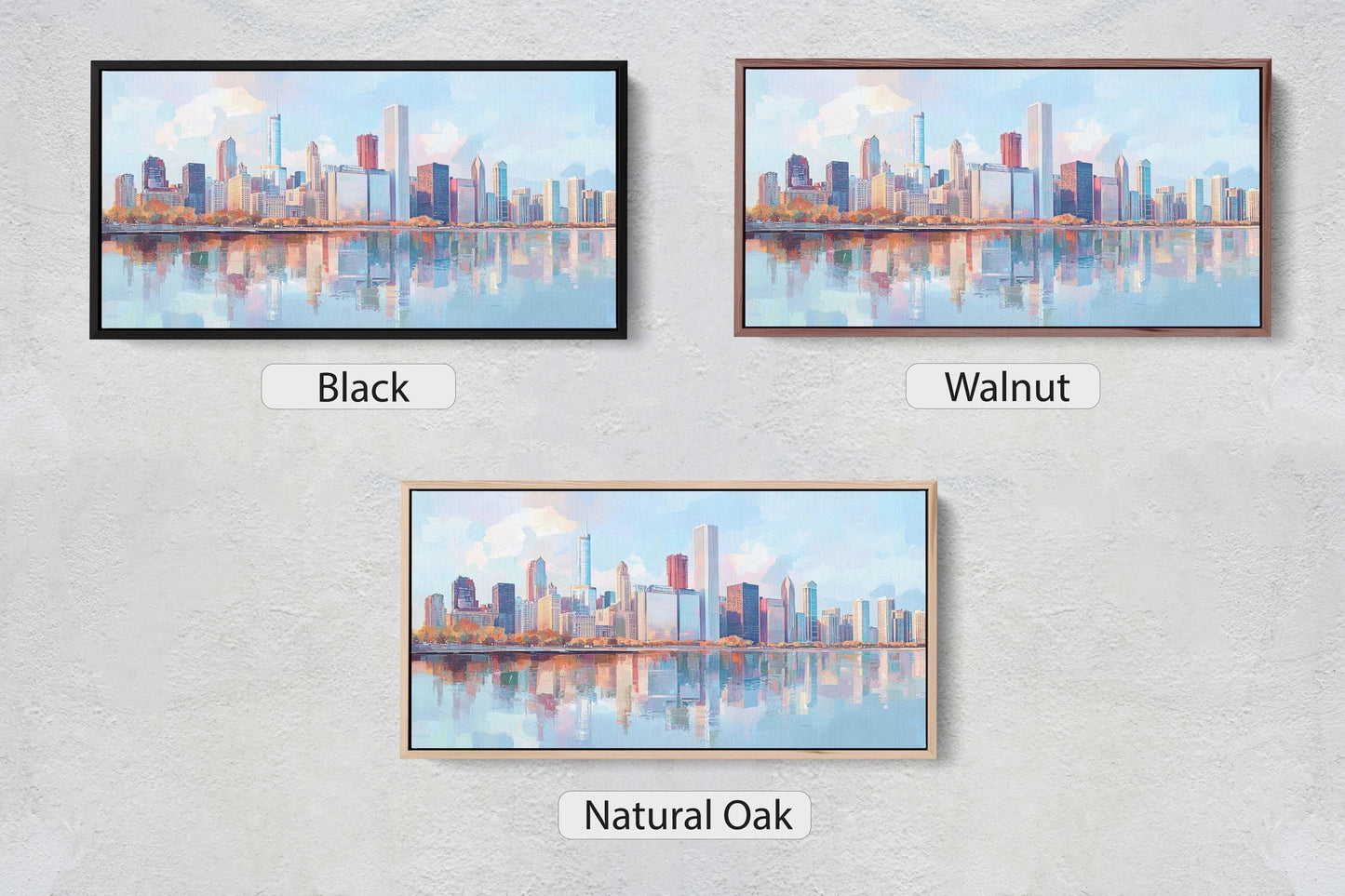 City Skyline Print, Urban City, Waterfront Buildings