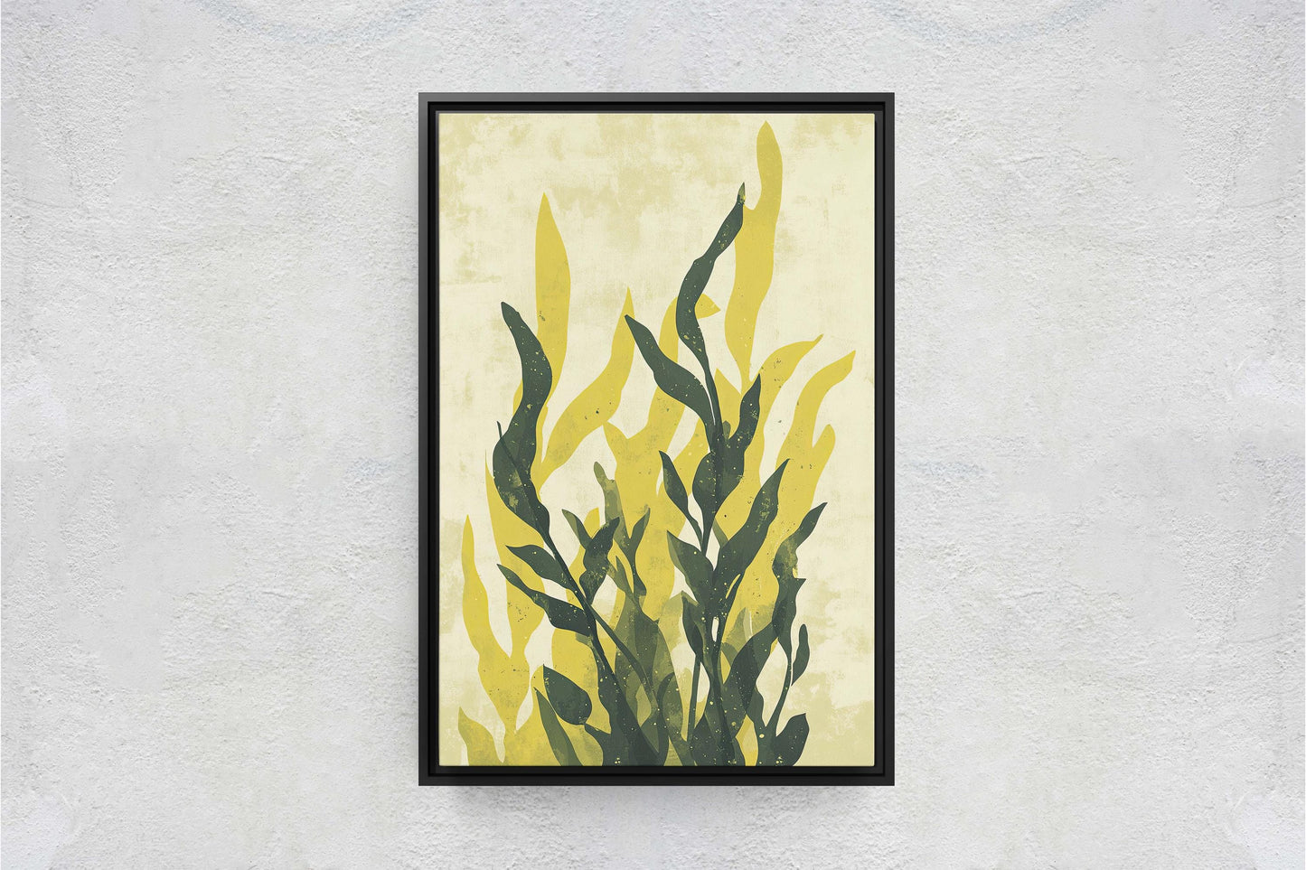 Modern Seaweed Art, Contemporary Plant, Green Botanical