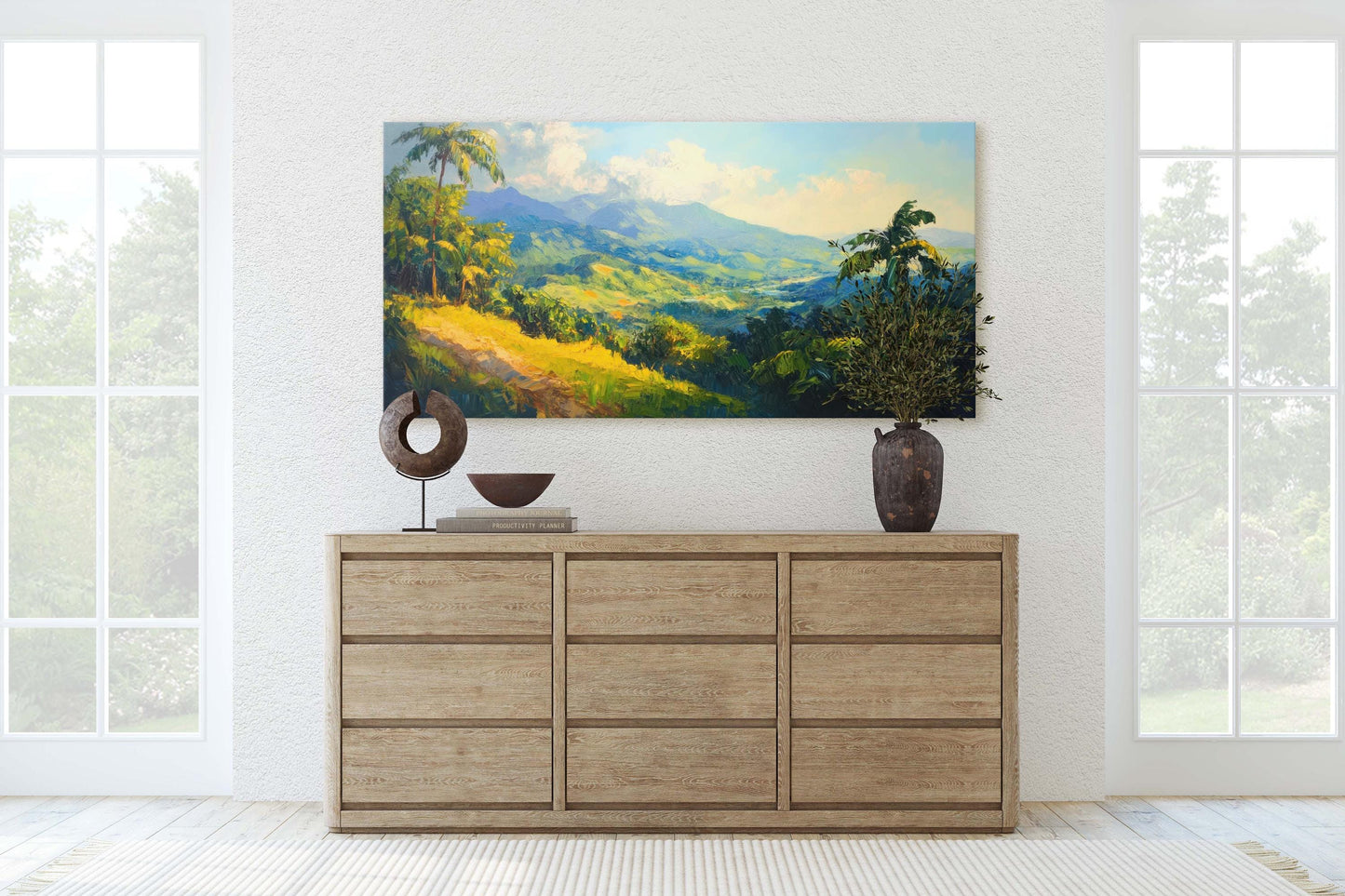 Blue Mountains, Jamaica Art, Tropical Decor, Tropics Art, Extra Large Print