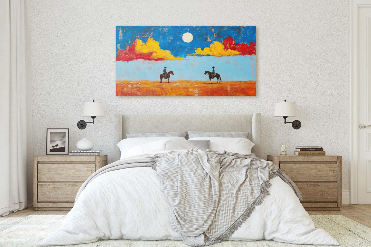 Meeting at High Noon, Cowboy Art, Old West, Frontier Art