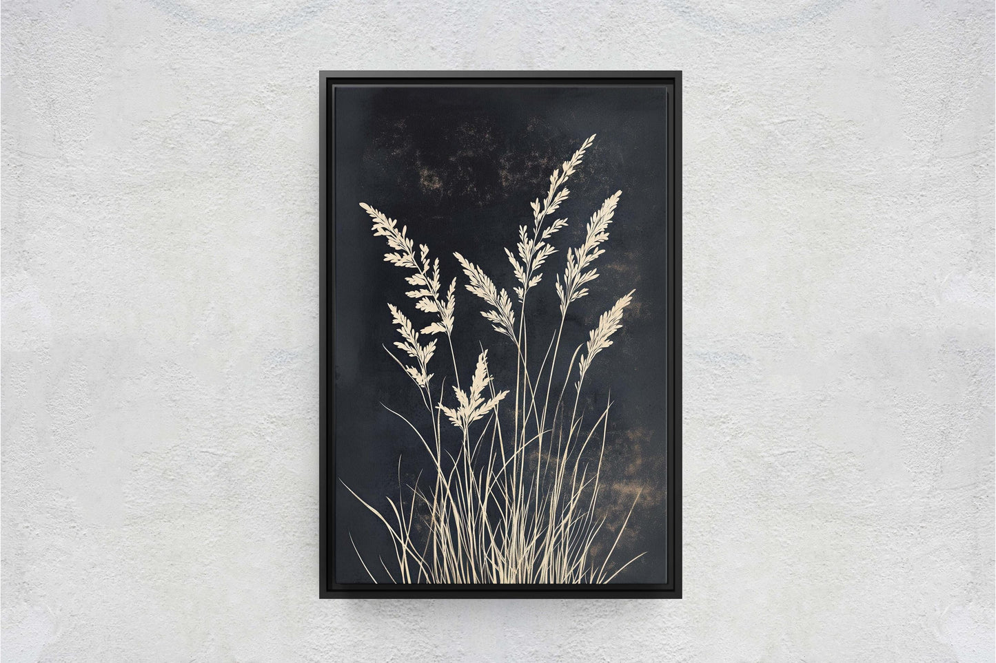 Wildgrass Painting, Silhouette Art, Black and White, Tall Grass