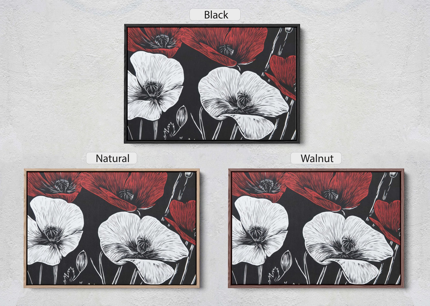 Red White Poppies, Poppy Flowers, Poppies Painting