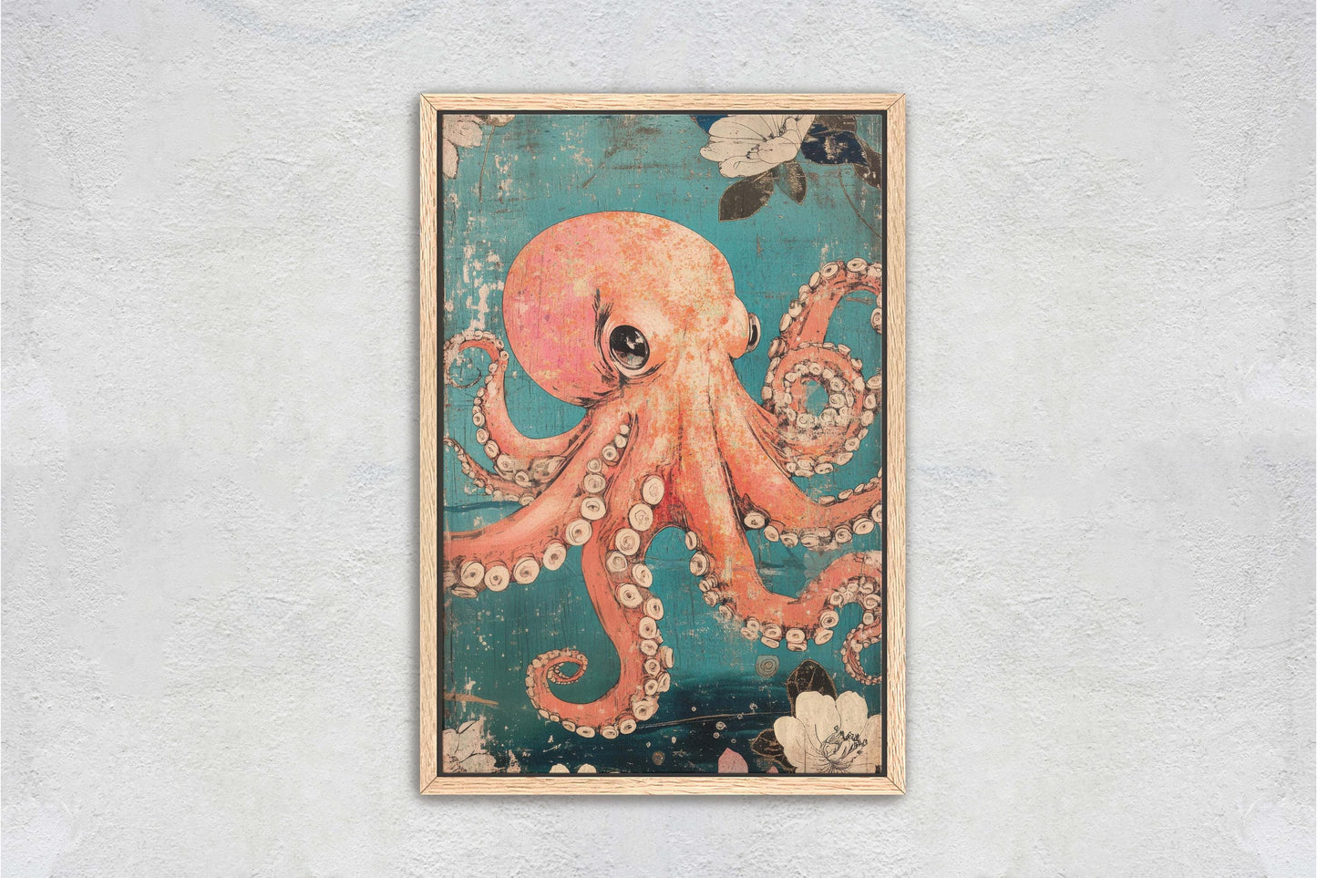 Vintage Octopus Print, ukiyo-e Print, Japanese Art, Vintage Retro