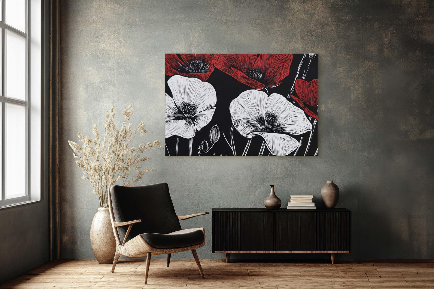 Red White Poppies, Poppy Flowers, Poppies Painting