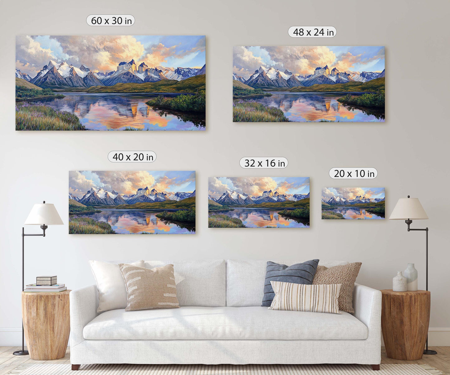 Cuernos del Paine, Torres del Paine , Chile Painting, Nature Art