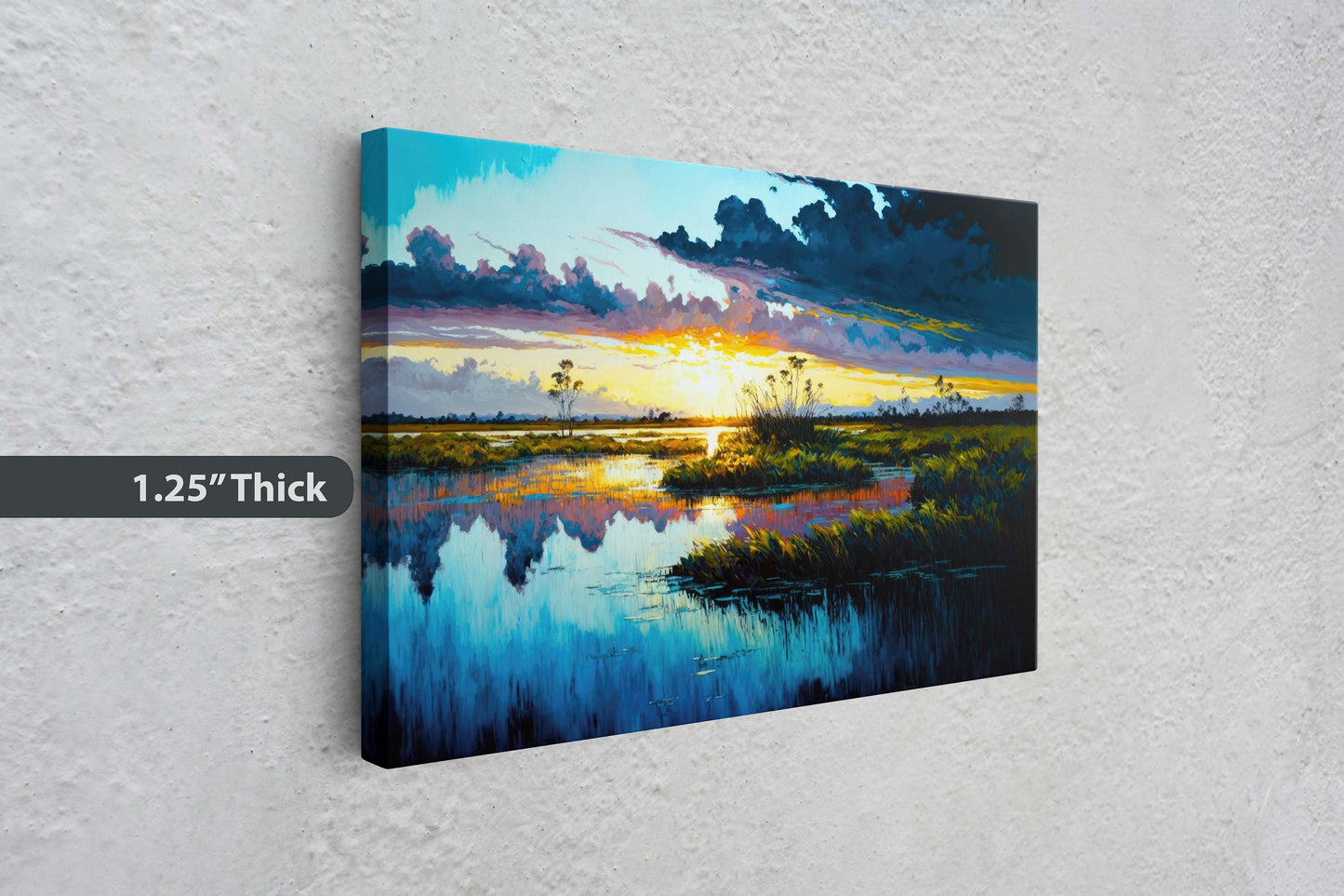 Everglades National Park Canvas Art Ready To Hang Large Print, Oil Painting, sunrise landscape, Sunset