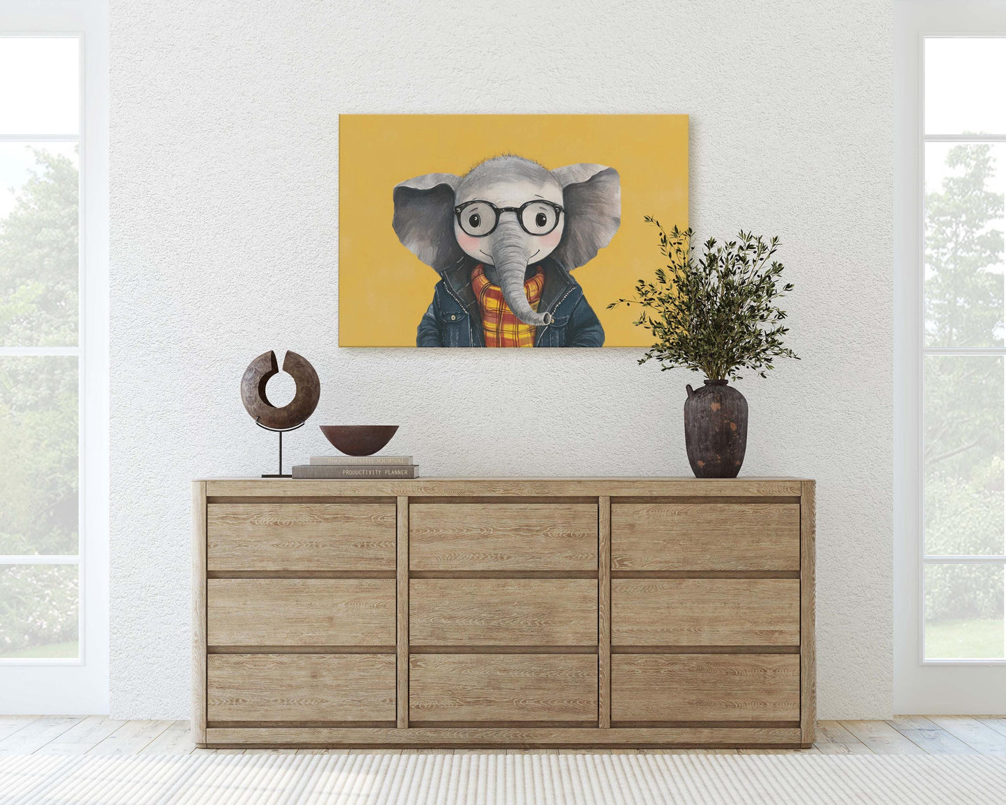 Hipster Elephant, Pop Art, Modern Decor, Street Art, Animal Art, Unique Art, Kids Room, Boys Room, Girls Room