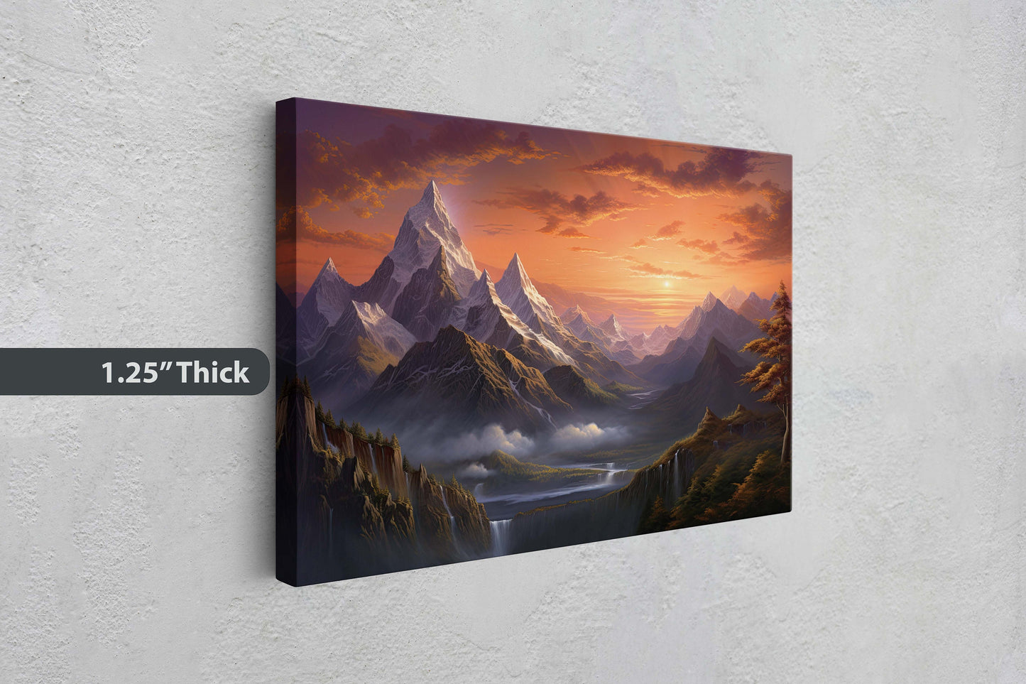 Large Abstract Mountain Painting, Original Scenery Painting, Landscape Room Decor, Living room Wall Decor, Nature Wall Art