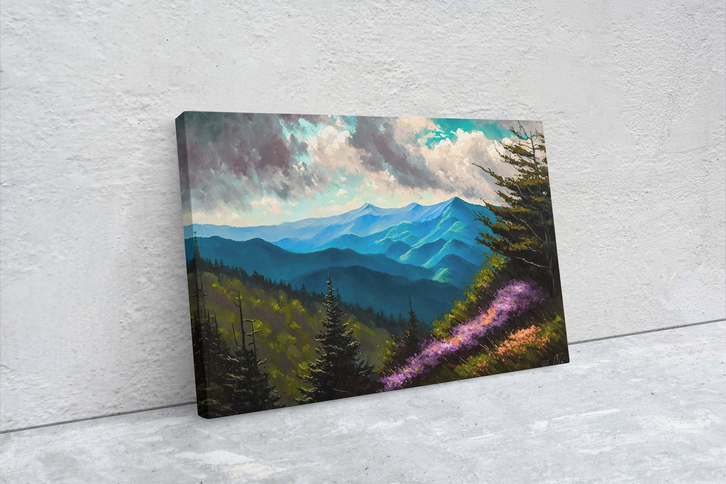 Smoky Mountains, Canvas Art, Ready To Hang, Large Print, Landscape Painting, National Park