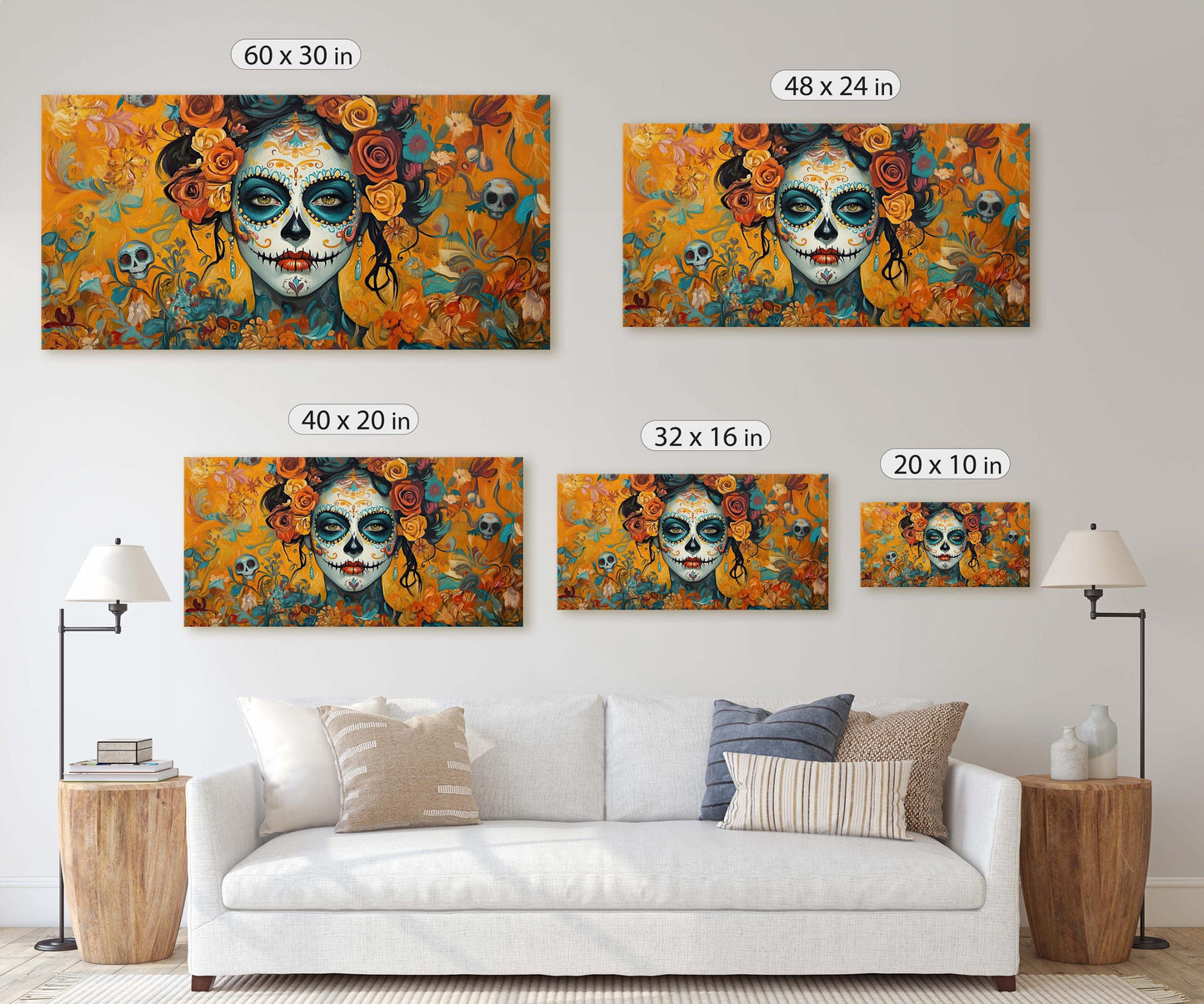 Day of the Dead, Mexican Art, Skeleton, Maximalist Print