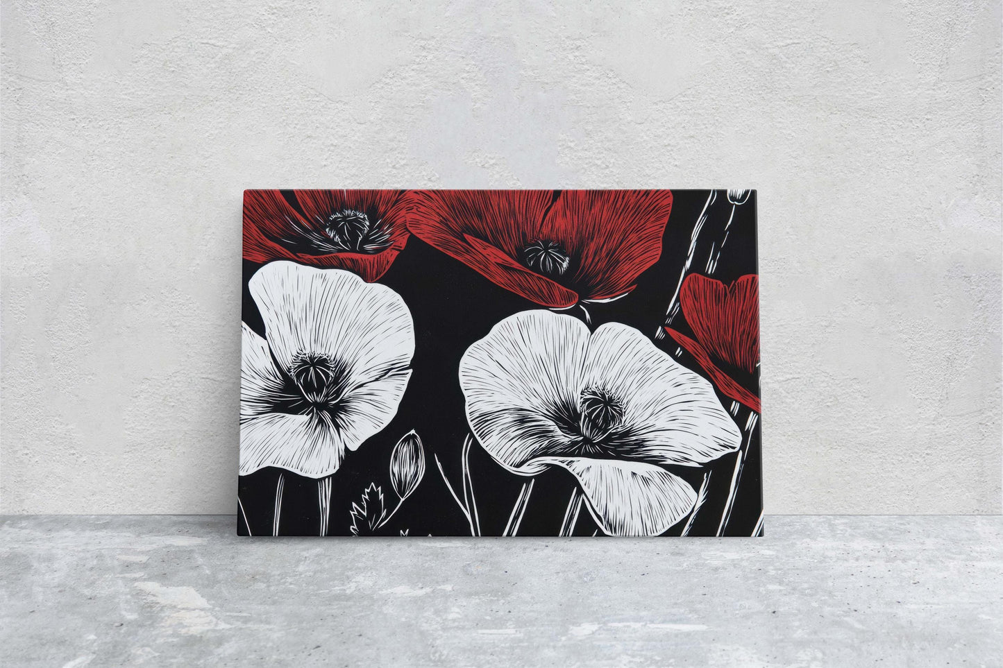 Red White Poppies, Poppy Flowers, Poppies Painting