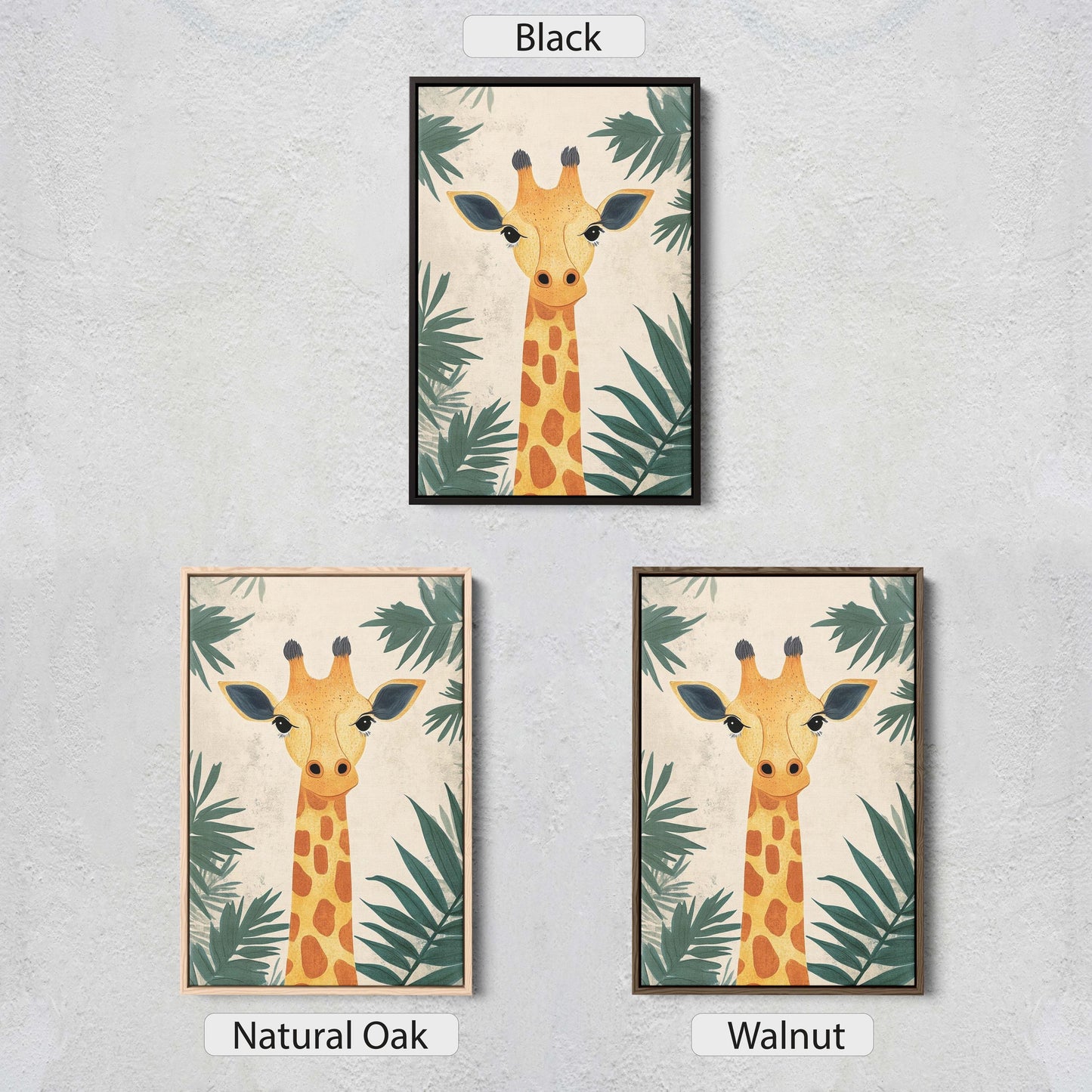 Giraffe Portrait, Cute Giraffe Print, Giraffe Jungle