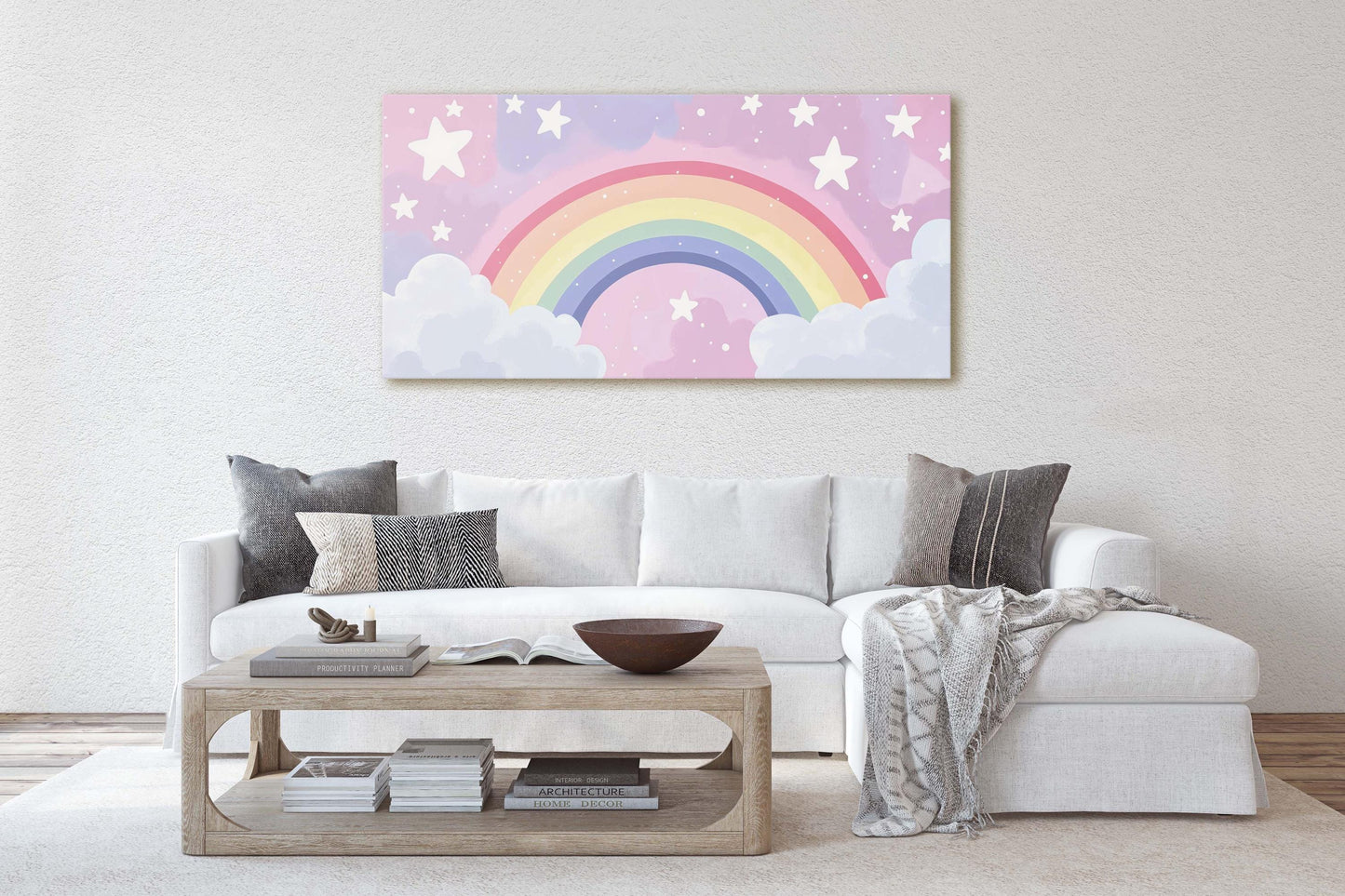 Rainbow Clouds, Kids Room, Nursery Art, Girls Room