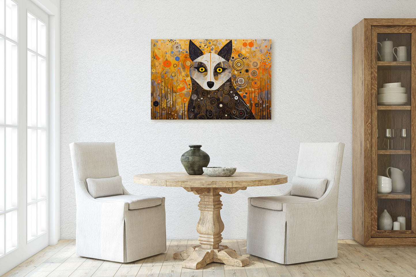 Abstract Animal Art, Wolf Painting, Symbolism Dog, Modern Art, Contemporary Decor, Surrealism, Modernism, Framed Canvas, Large Art Print
