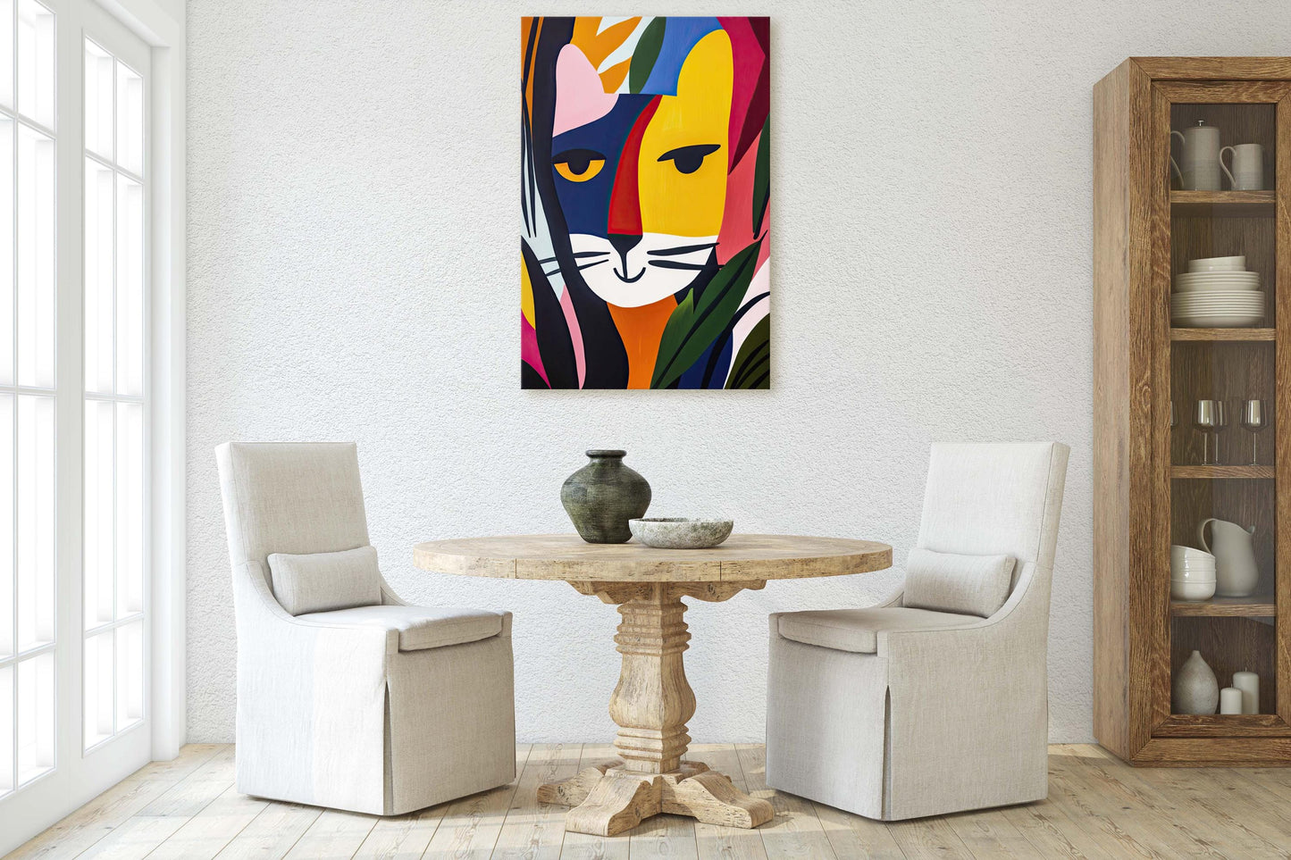 Abstract Cat Decor, Cat Pop Art, Matisse Inspired, Modern Art