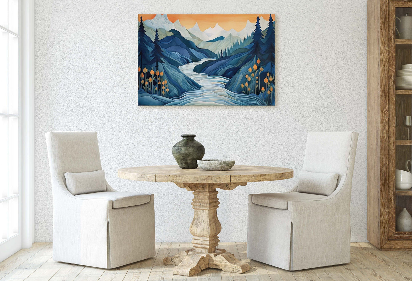 Snowy Mountain on Canvas, Subdued Color, Mountain Spring, Landscape, Neutral Tones, Ready to Hang, Large Print, Colorado Mountain, Minimal