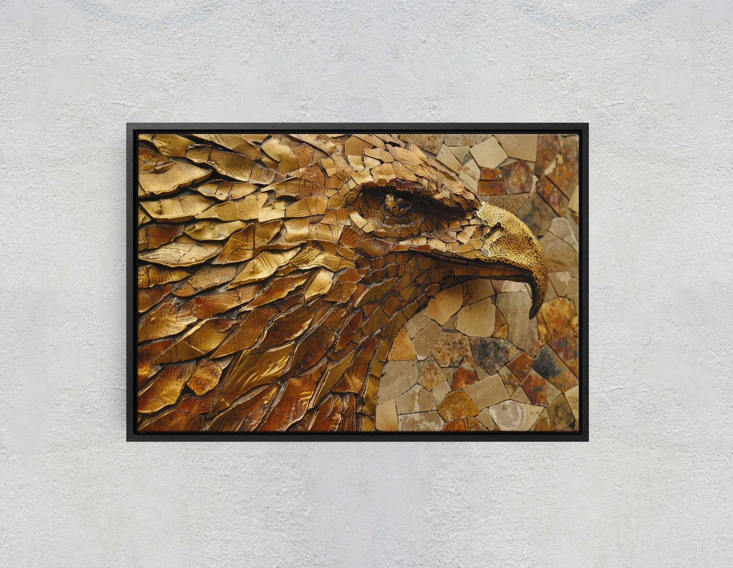 Gold Eagle, Stone Eagle, Bald Eagle, Abstract Gold, Americana, American Art, Patriotic, Framed Canvas, Large Art print,