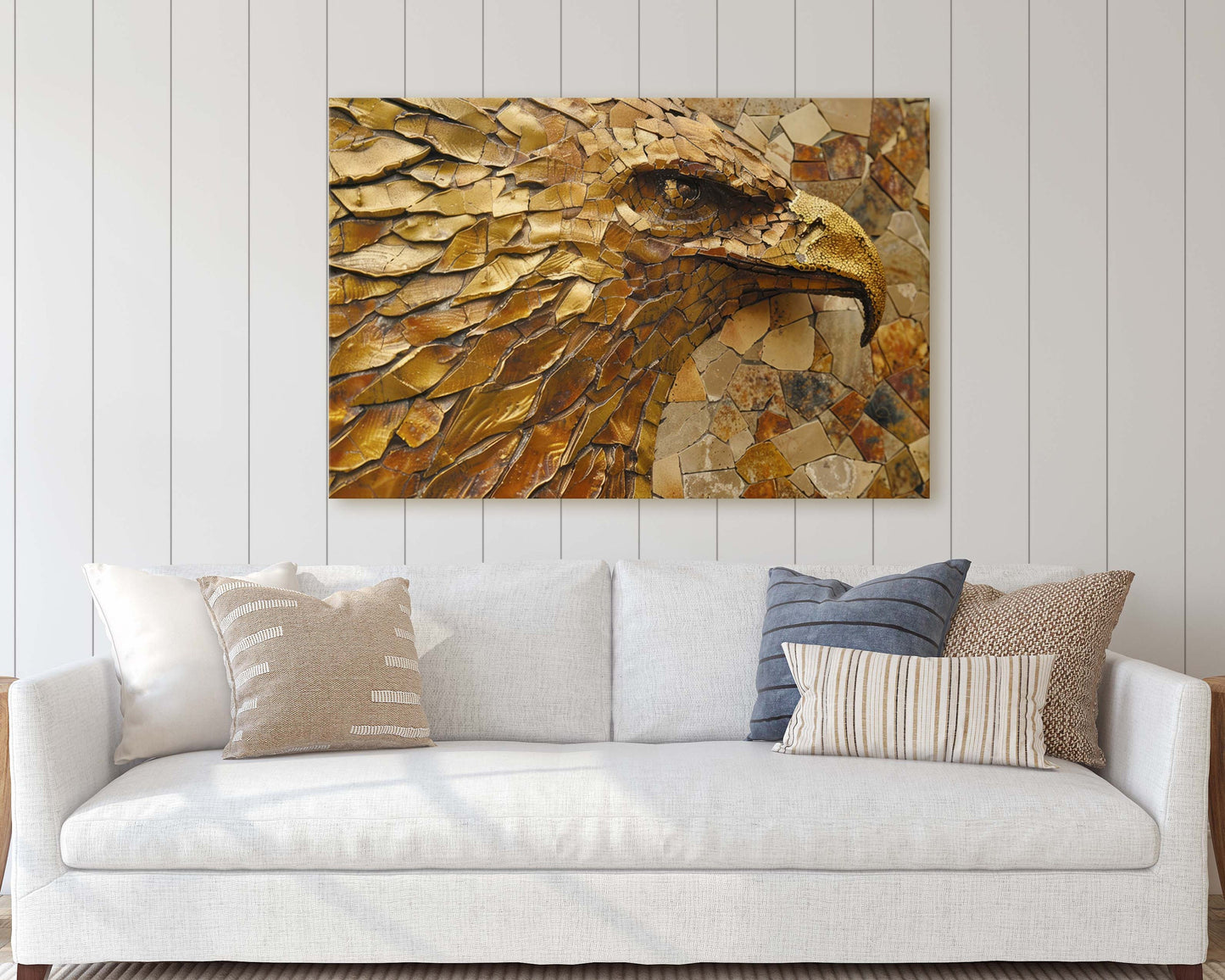 Gold Eagle, Stone Eagle, Bald Eagle, Abstract Gold, Americana, American Art, Patriotic, Framed Canvas, Large Art print,