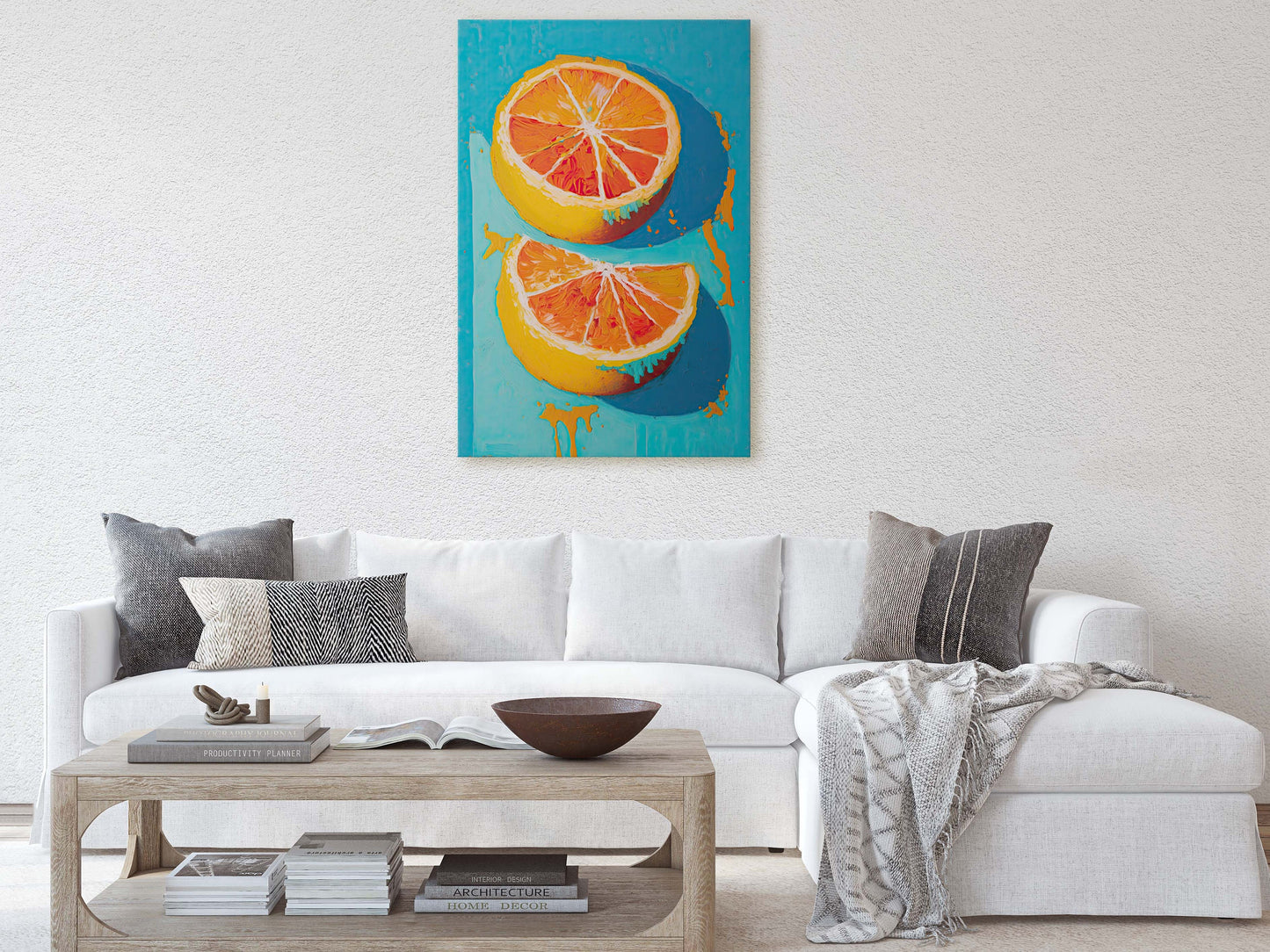 Oranges Painting, Still Life, Contemporary Art, Abstract Art, Dining Room Art, Kitchen Decor, Food Print, Large Print, Ready To Hang