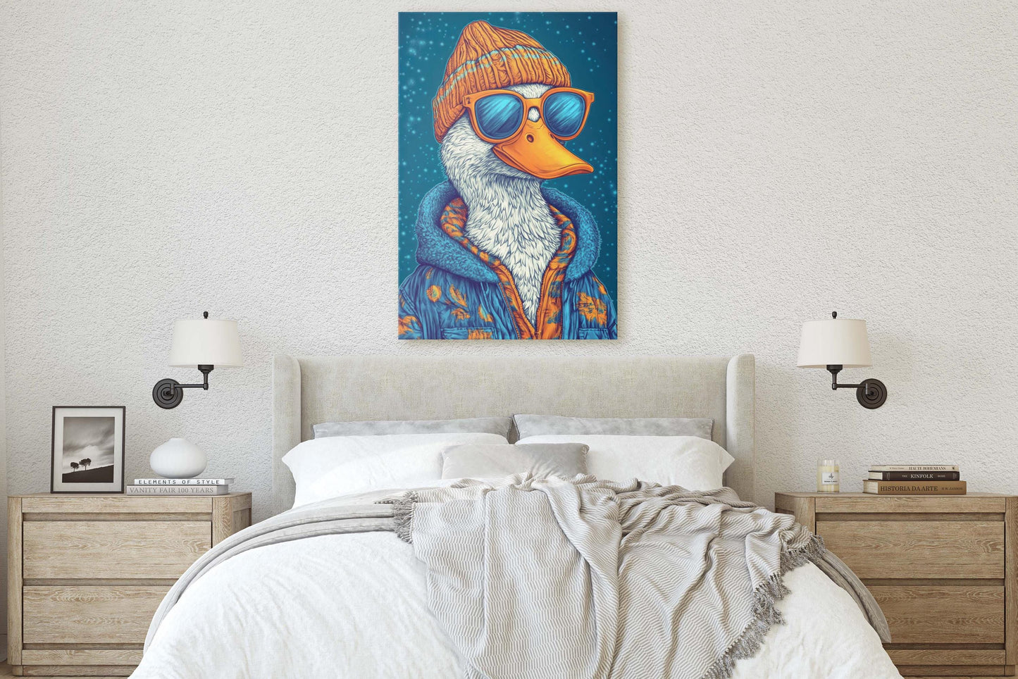 Hipster Duck, Pop Art, Modern Decor, Street Art, Framed Print, Animal Art, Unique Art, Animal Sunglasses, Kids Room, Boys Room