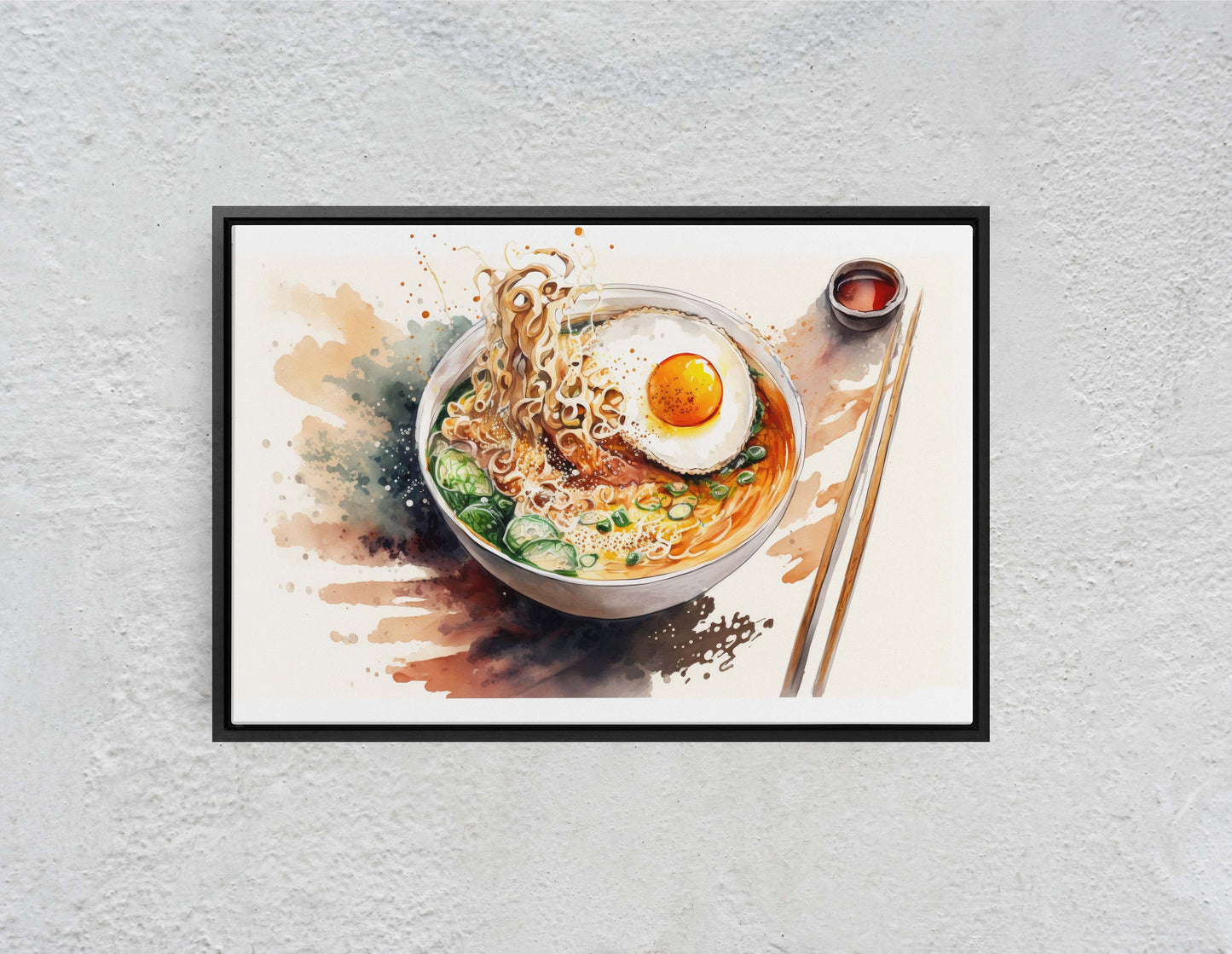 Ramen Watercolor, Japanese Food, Restaurant Art, Asian Cuisine, Dining Room, Kitchen Decor, Food Art, Ramen