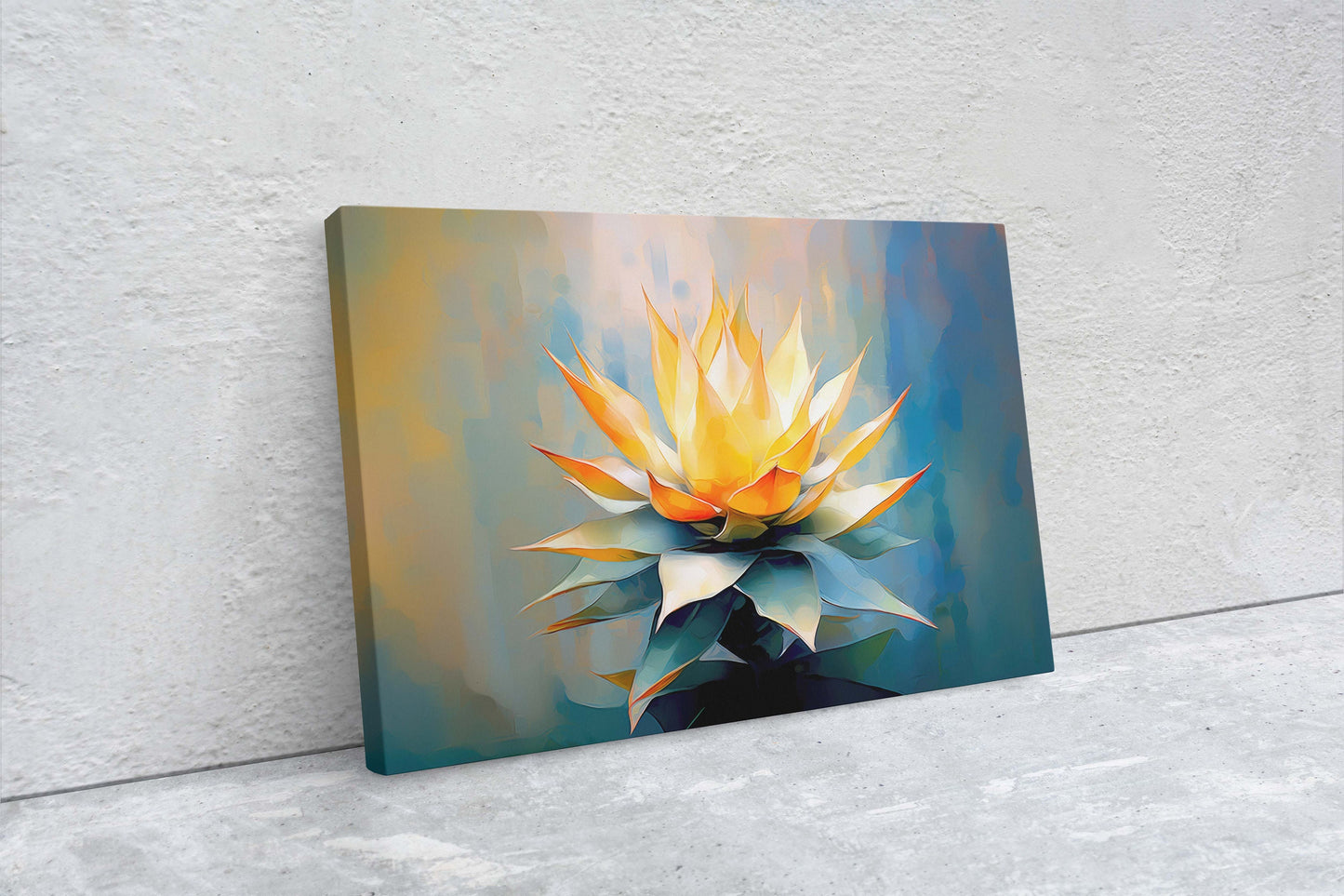 Agave Art, Succulent Canvas, Cactus Painting, Botanical Painting, Large Print, Ready to Hang, Nature Painting, Flower Decor, Gift For Home
