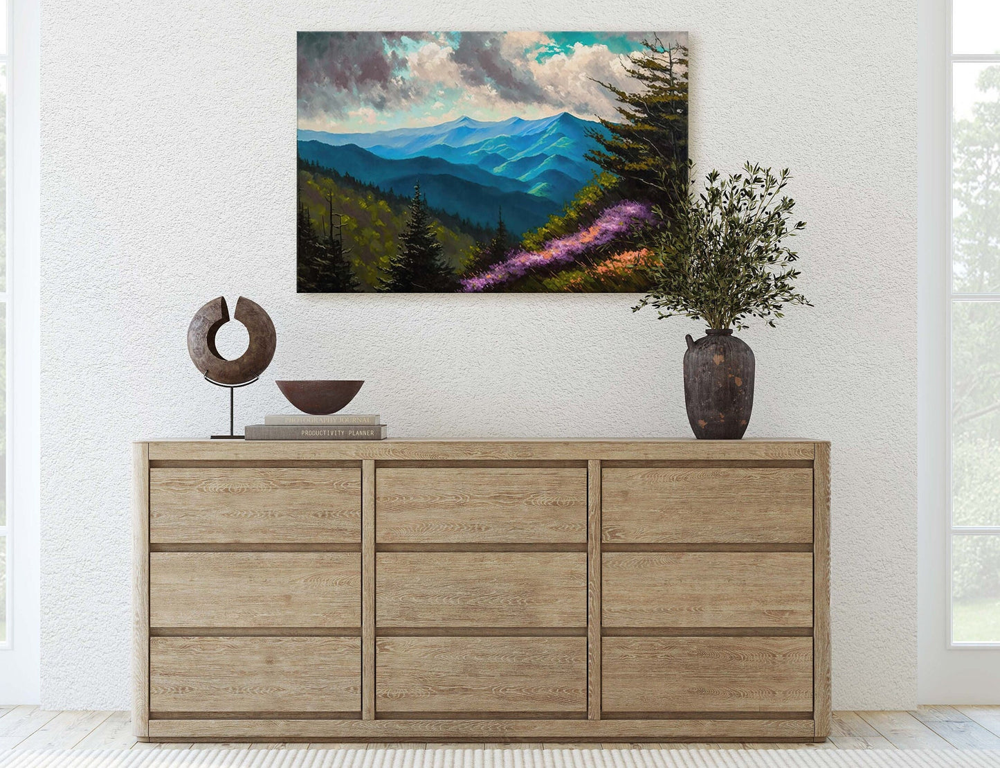 Smoky Mountains, Canvas Art, Ready To Hang, Large Print, Landscape Painting, National Park