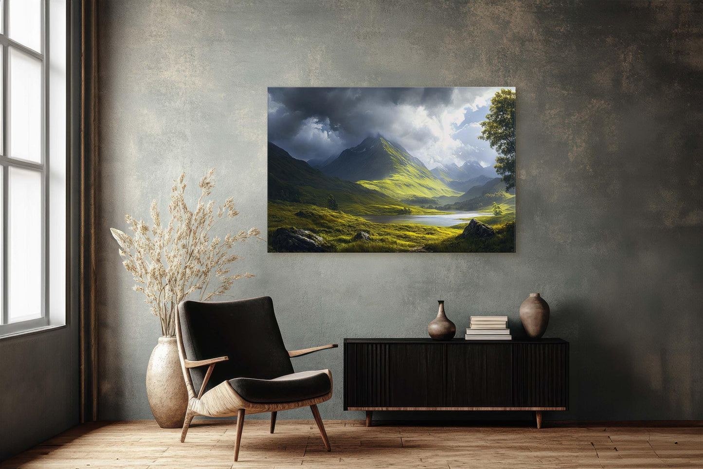 Celtic Highlands, Scottish Highland, Mountain Valley, Valley Painting, Light After Storm