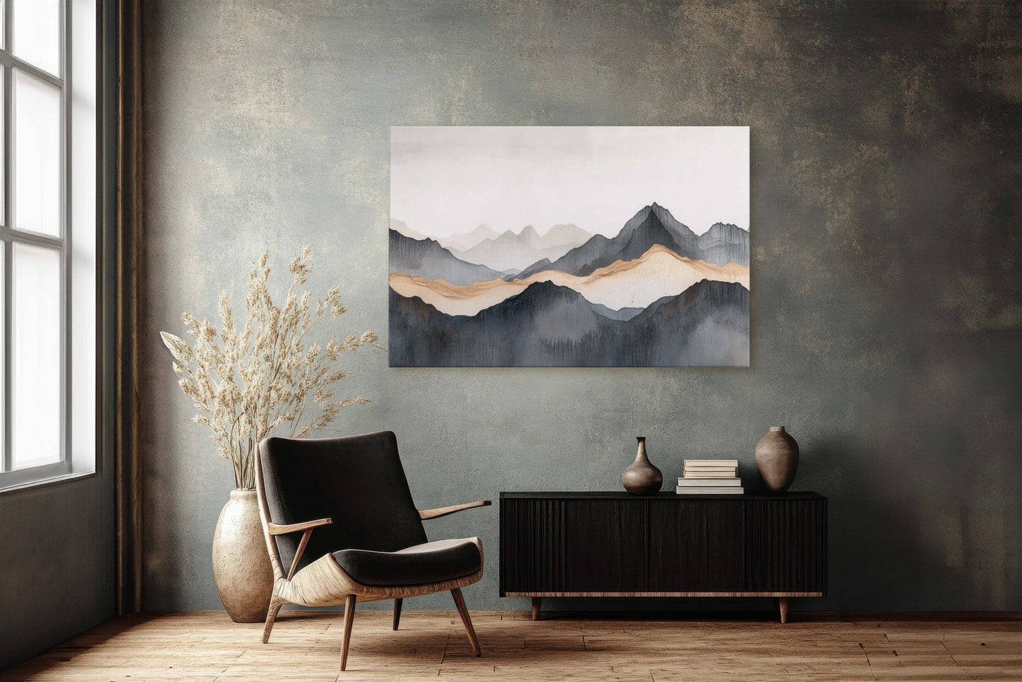 Foggy Mountain Art, Misty Mountains, Nature Painting, Contemporary Art