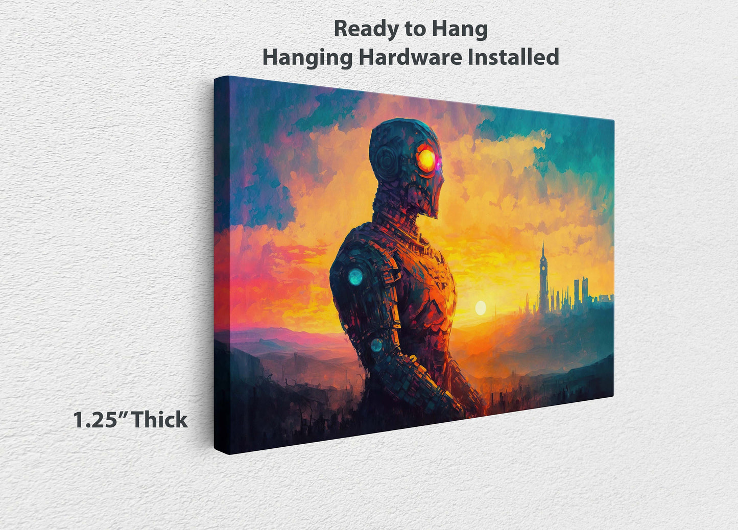 Retro Futuristic Robot Canvas Art Ready To Hang | Science Fiction | Sci-Fi | Fantasy