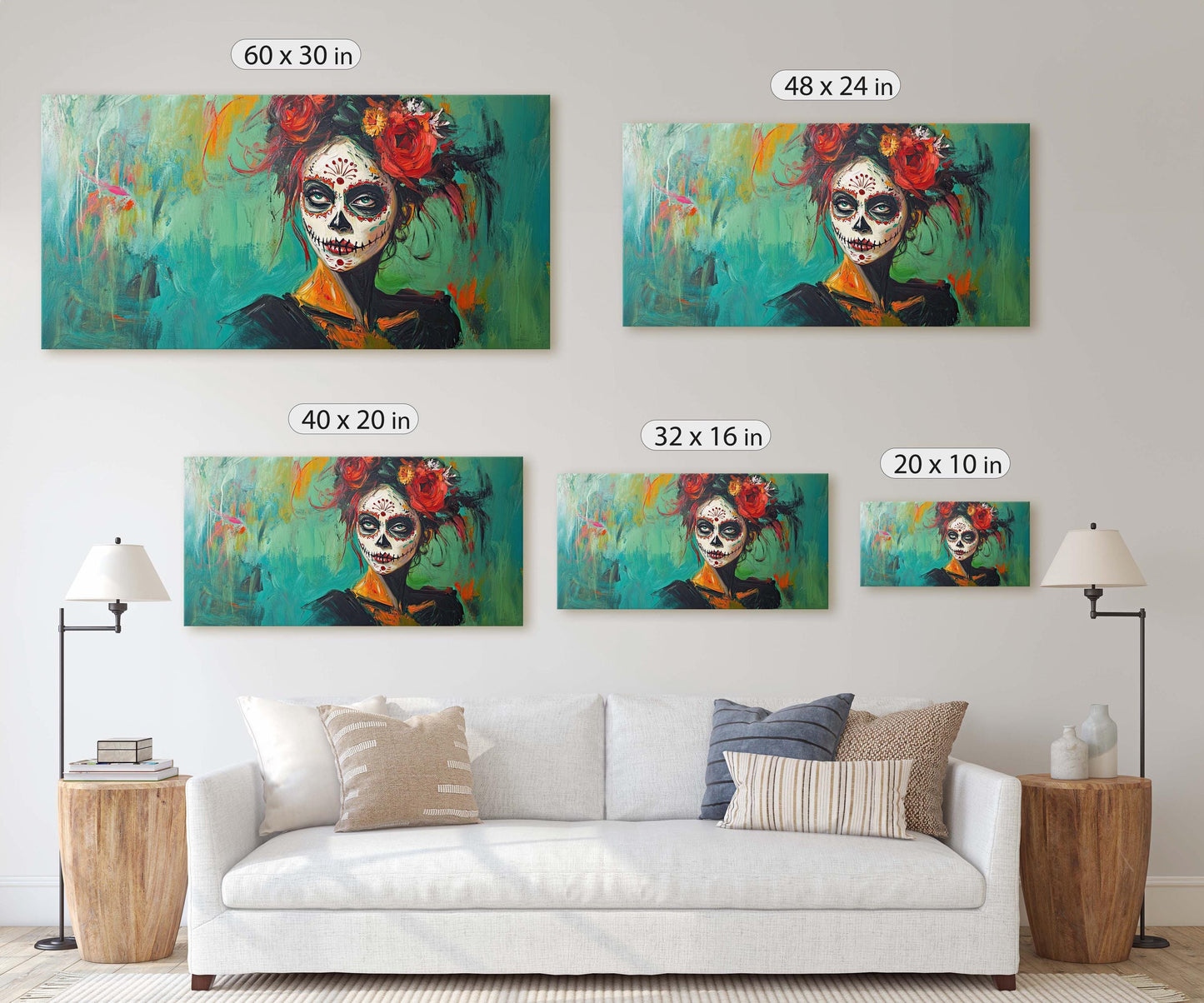 Day of the Dead, Mexican Art, Skeleton, Maximalist Print
