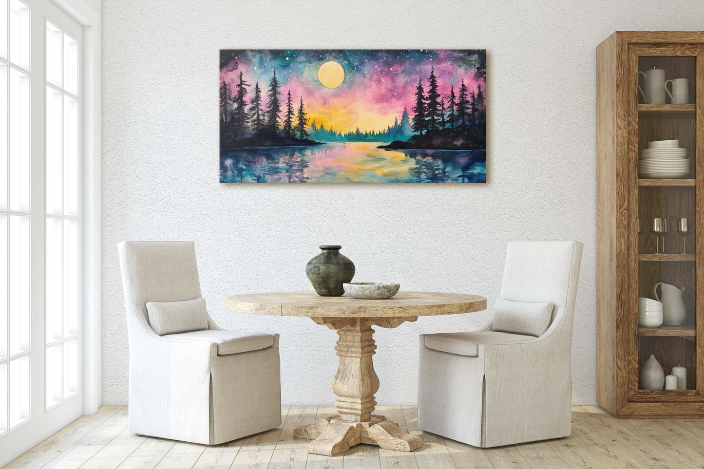 Ethereal Lake, Mountain Lake Night, Scenic Decor, Nature Print