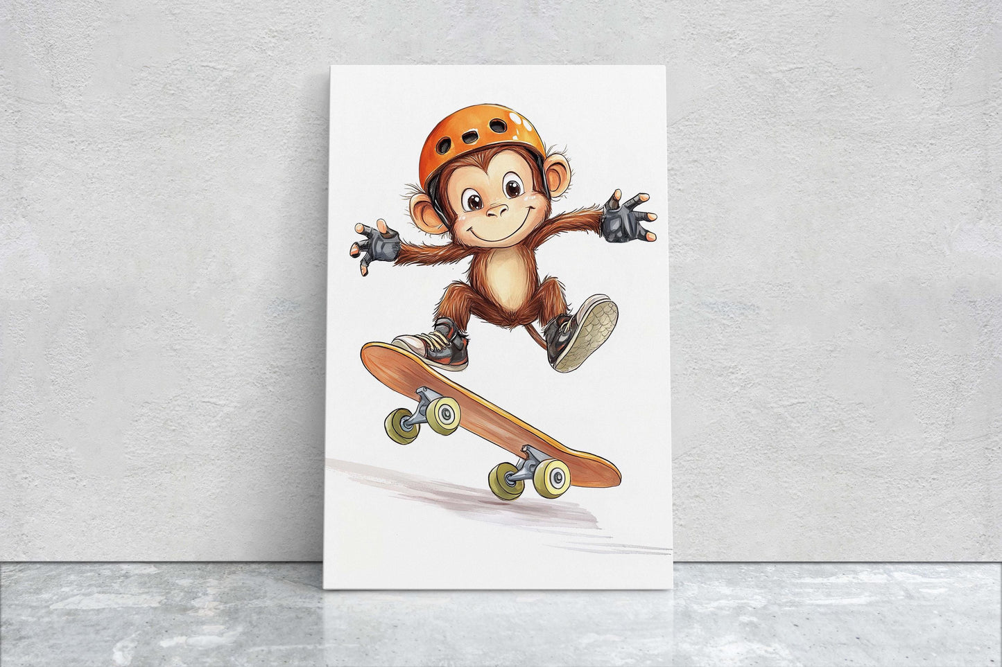 Monkey Skateboard, Kids Room, Boys Room, Girls Room, Play Room