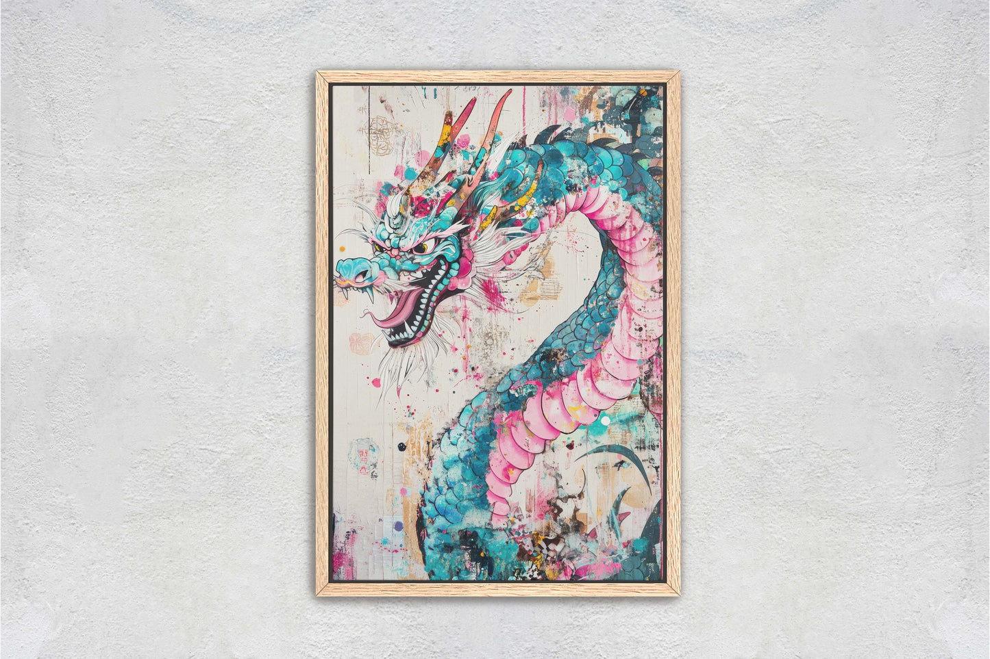 Japanese Dragon, ukiyo-e Print, Japanese Art, Vintage Retro