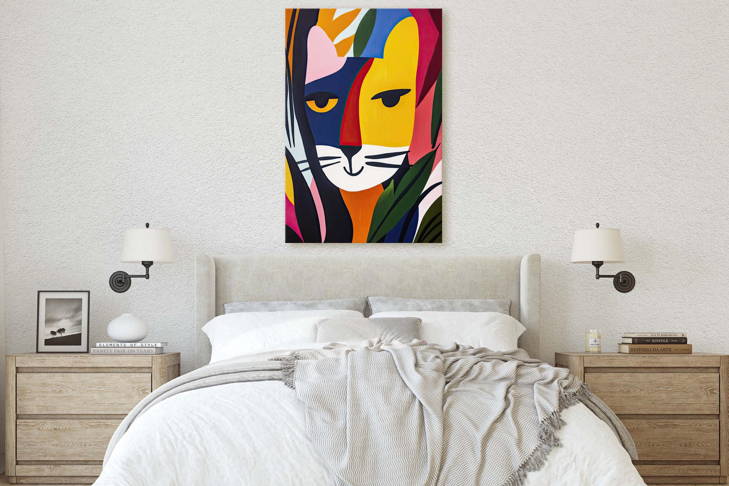 Abstract Cat Decor, Cat Pop Art, Matisse Inspired, Modern Art