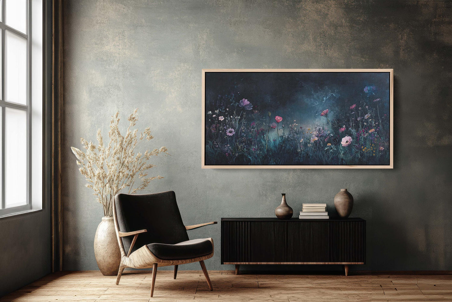 Wildflowers at Night, Flowers in Darkness, Night Time, Moody Botanical