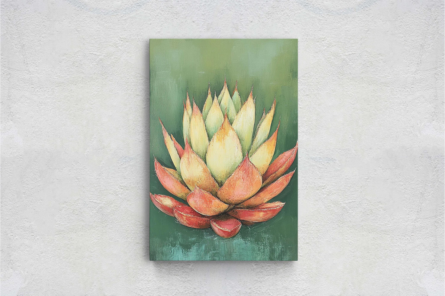 Red Green Agave, Abstract Agave, Minimalist Decor