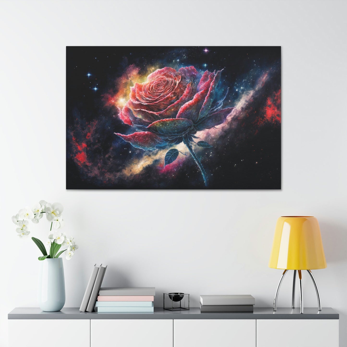 Galaxy Rose Canvas Art Ready To Hang Large Print, Painting