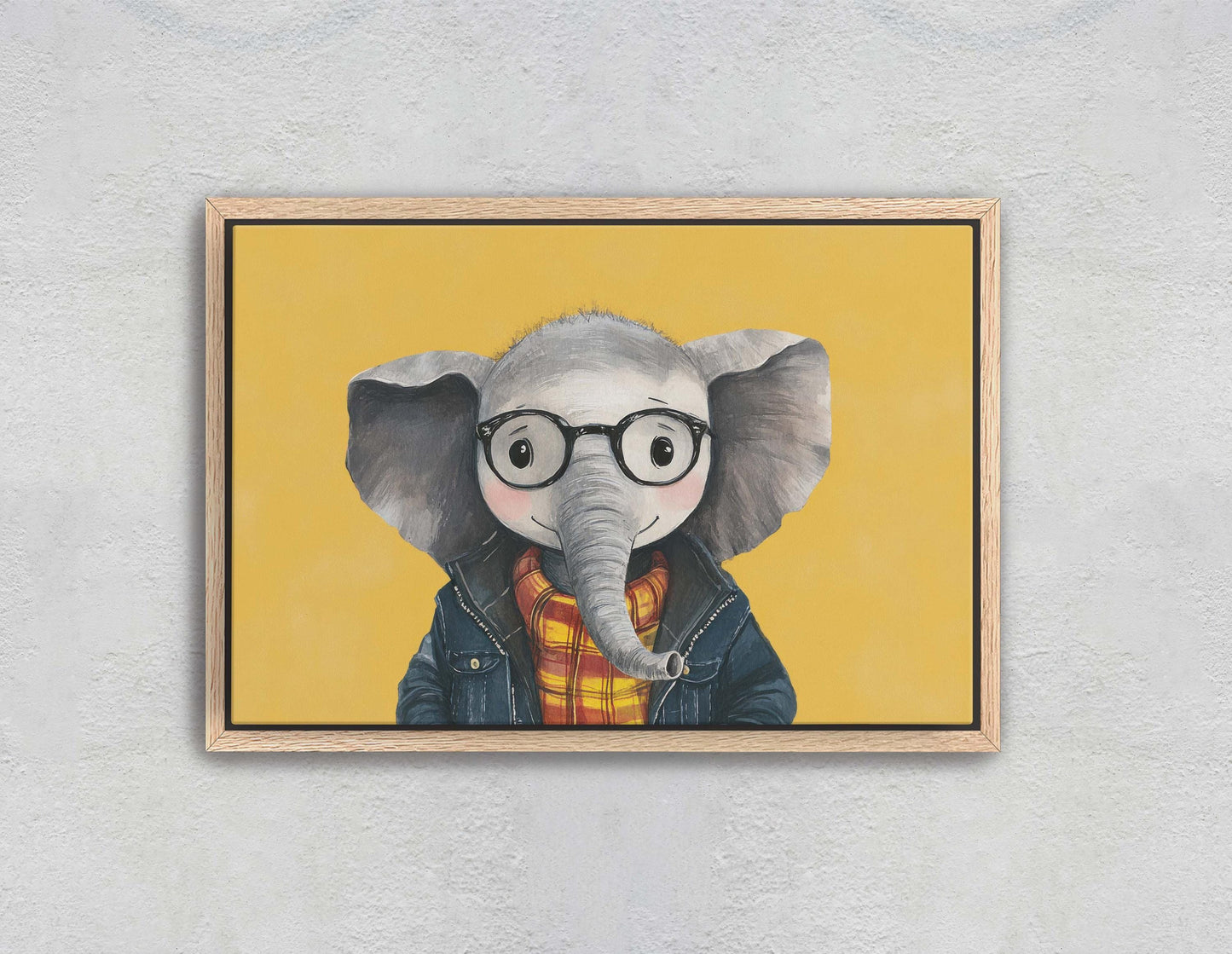 Hipster Elephant, Pop Art, Modern Decor, Street Art, Animal Art, Unique Art, Kids Room, Boys Room, Girls Room