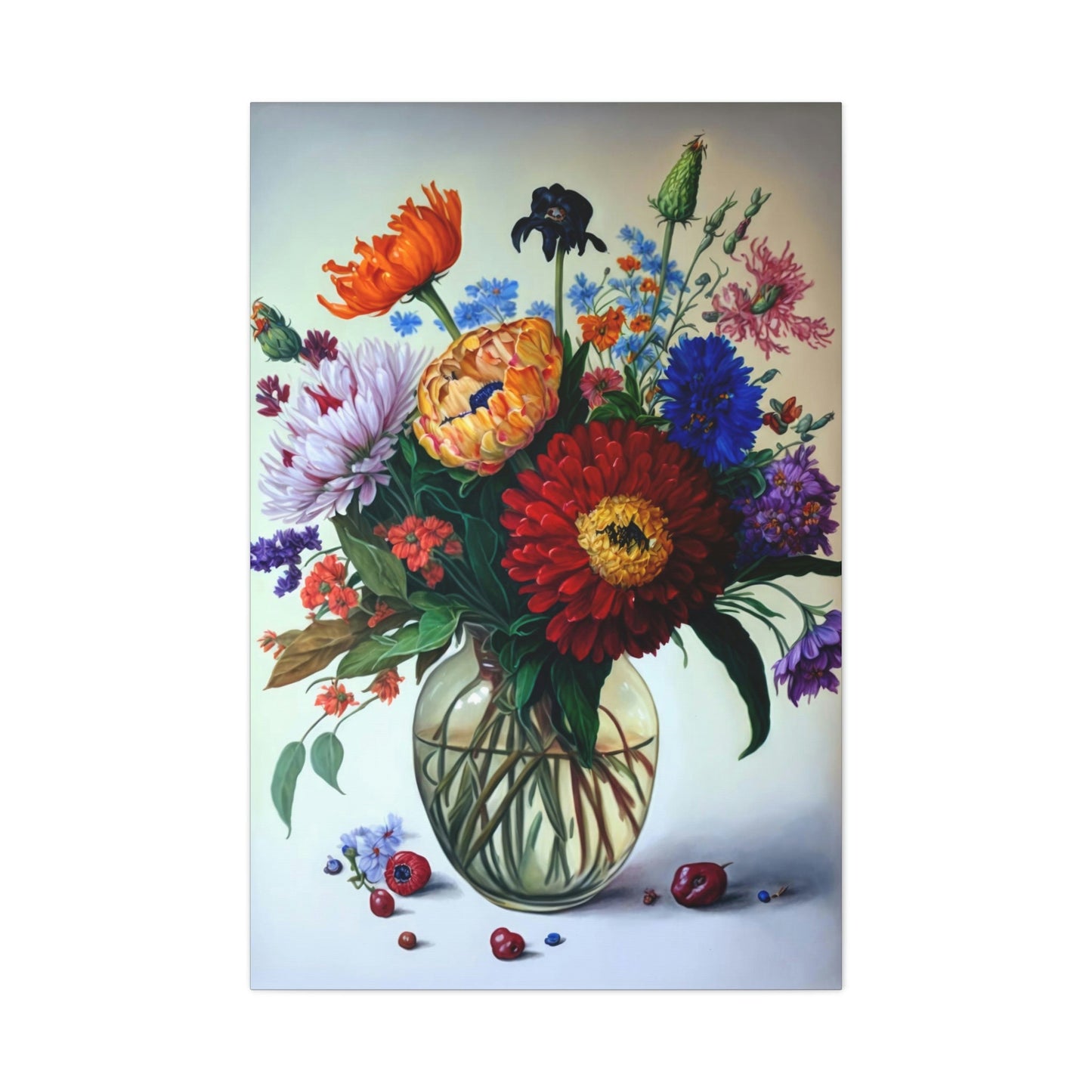 Bouquet of Wildflowers Canvas Ready To Hang Large Print, Floral, Blooming, Flowers