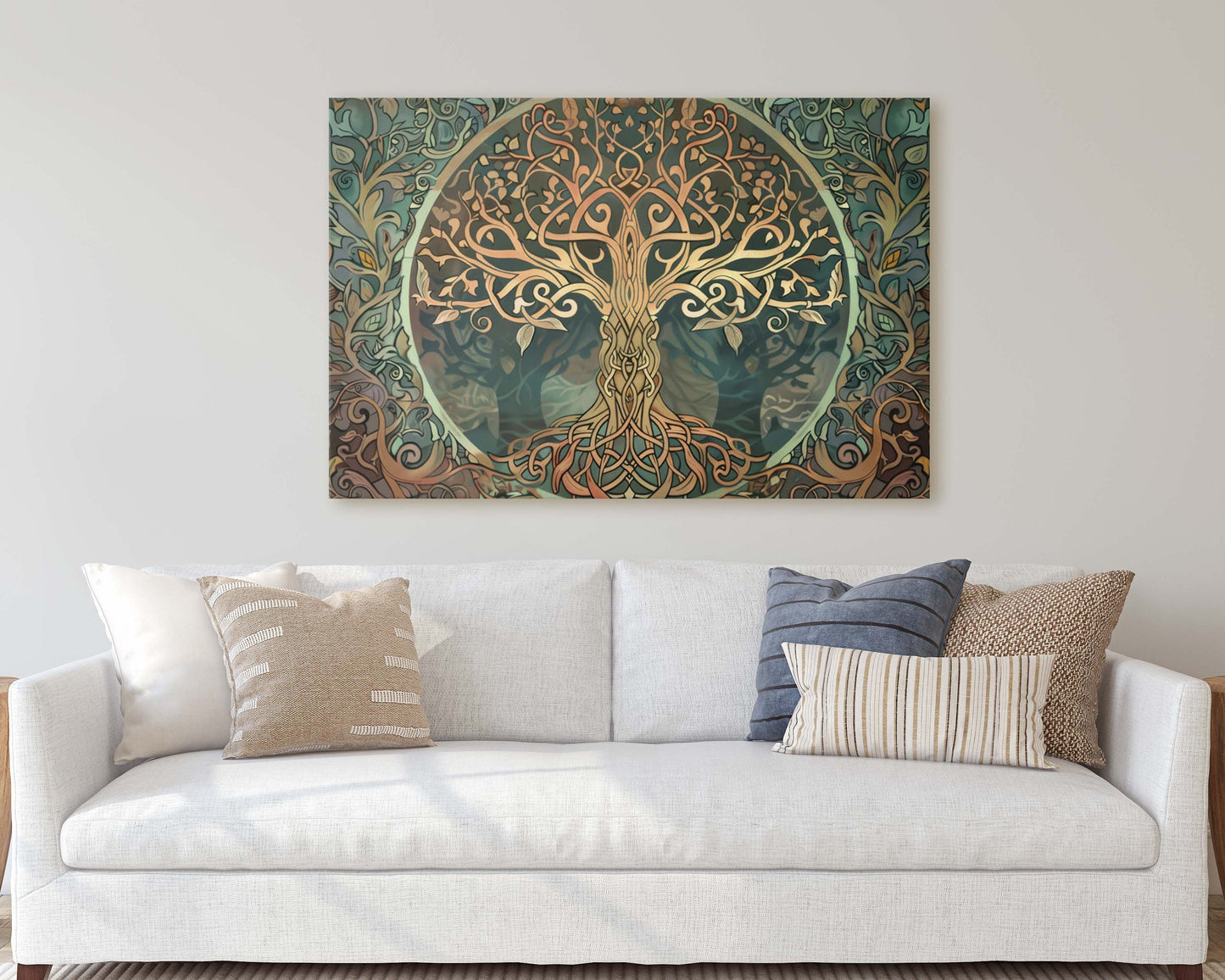 Tree of Life, Yggdrasil Painting, Norse Mythology, Celtic Art, Symbolic Artwork, Nature Decor, Abstract Nature, Large Print