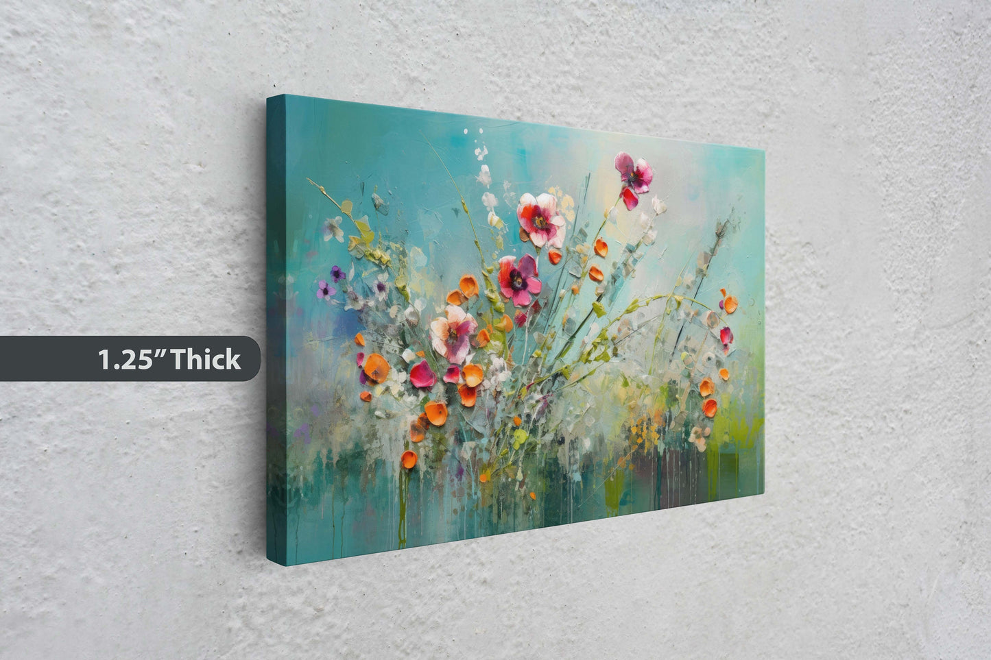 WIldflower on Canvas, Spring time, abstract print, Floral Decor, Botanical Art, Flower Painting, Dining Room Art, Living Room, Office Art
