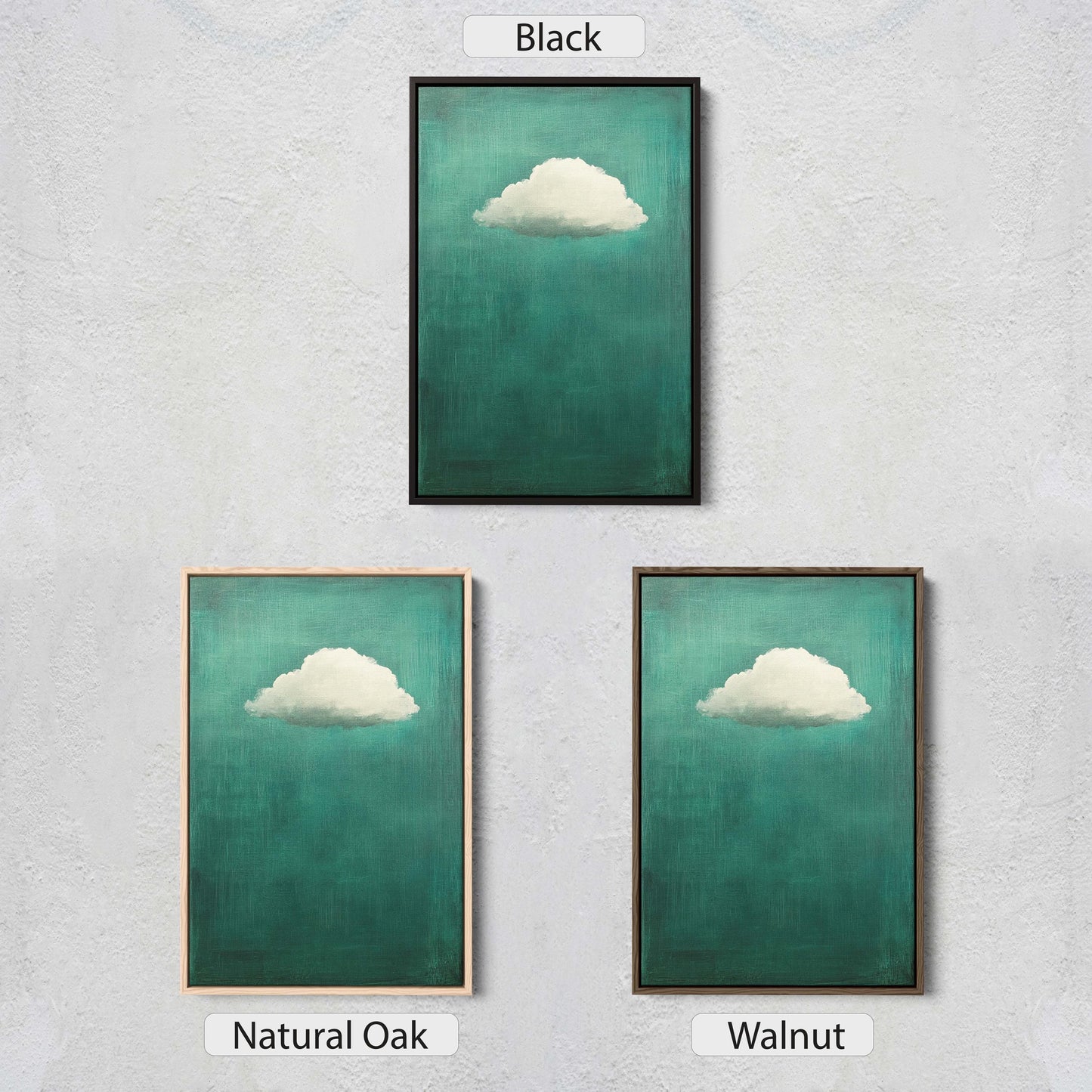 Moody Cloud Print, Emerald Green, Minimalist Art, Maximalist Art