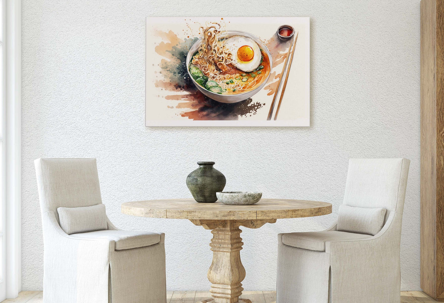 Ramen Watercolor, Japanese Food, Restaurant Art, Asian Cuisine, Dining Room, Kitchen Decor, Food Art, Ramen