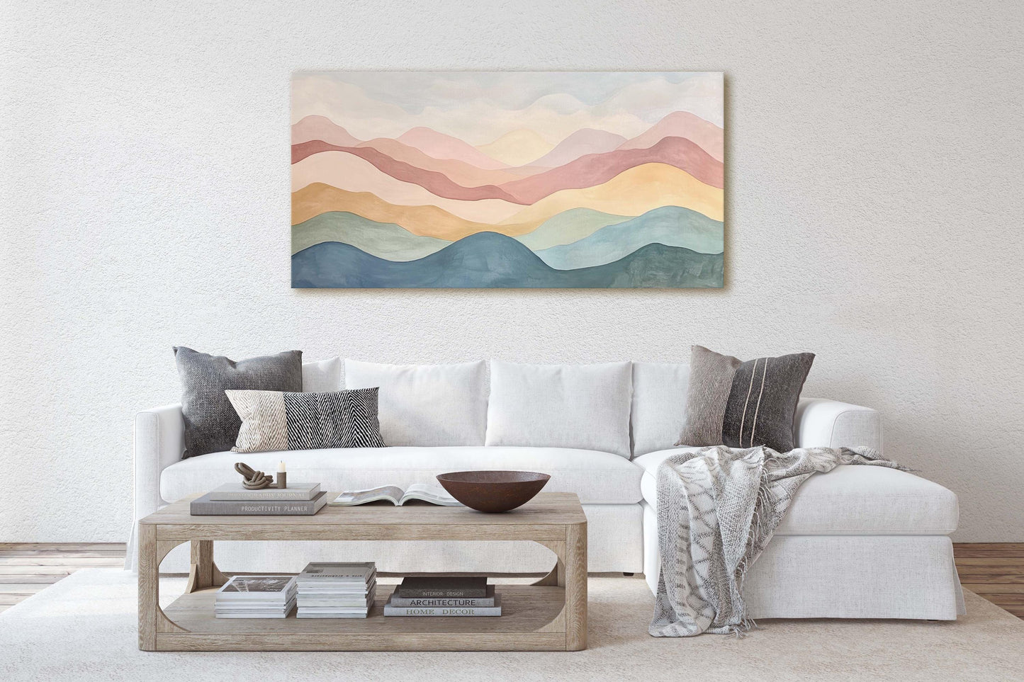 Scandinavian Print, Mystic Mountains, Abstract Minimalism, Scenic Landscape
