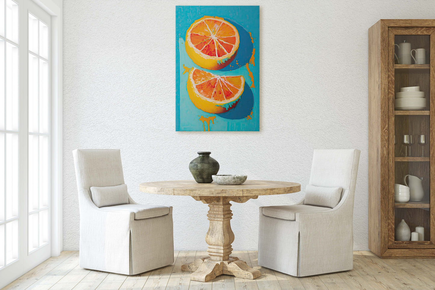 Oranges Painting, Still Life, Contemporary Art, Abstract Art, Dining Room Art, Kitchen Decor, Food Print, Large Print, Ready To Hang