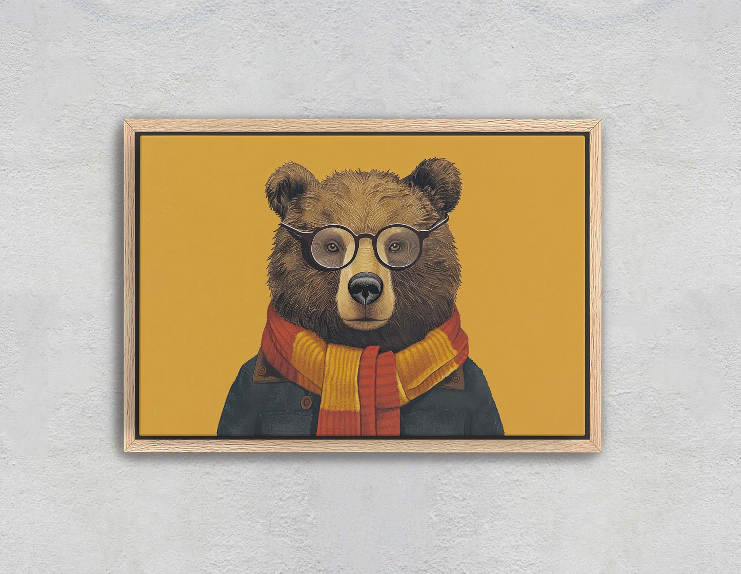 Hipster Bear, Pop Art, Street Art, Graffiti Painting, Animal Sunglasses, Orange Blue, Fun Quirky, Large Art Print, Kids Room, Boys Room